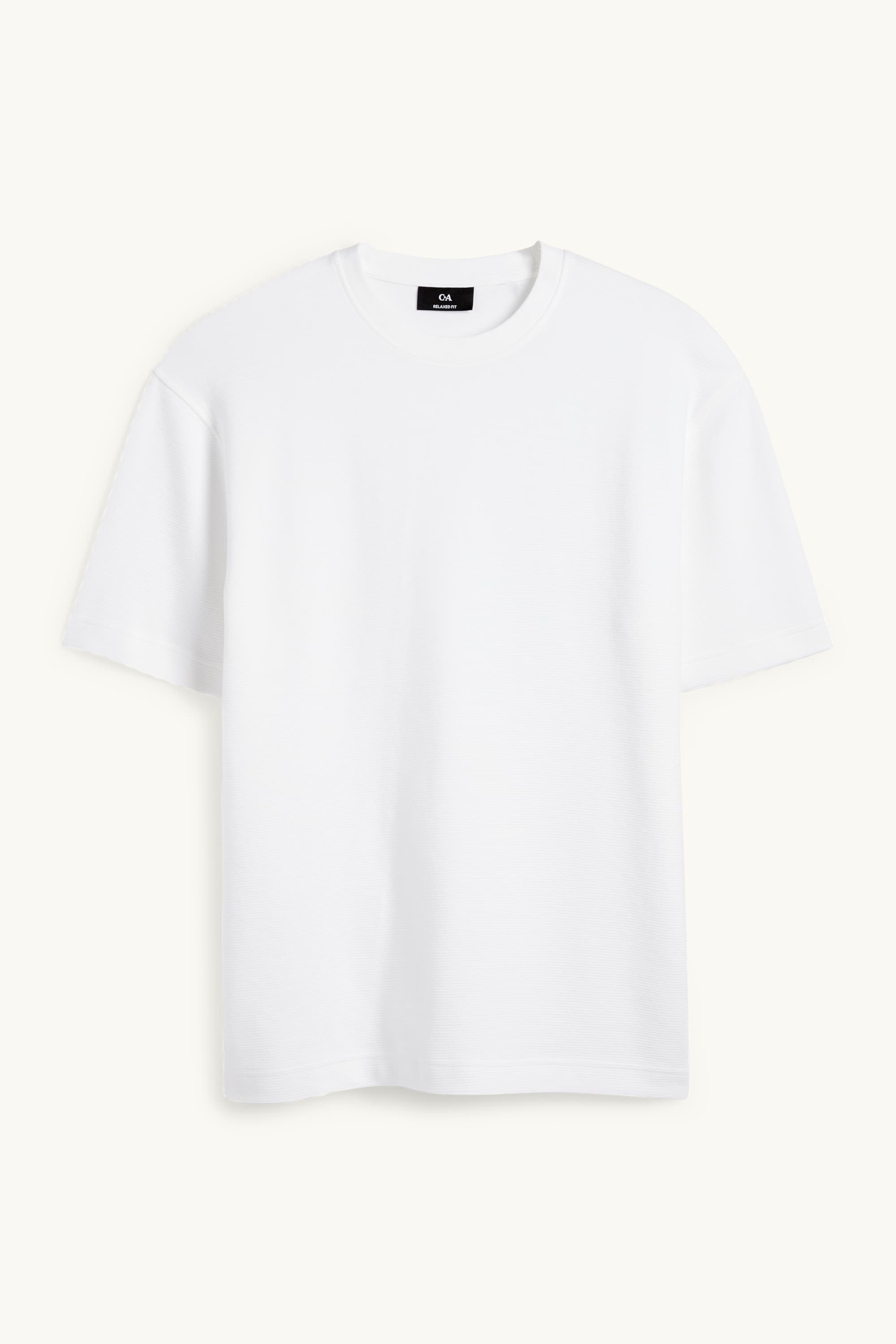 T-shirt - relaxed fit - ribbed white