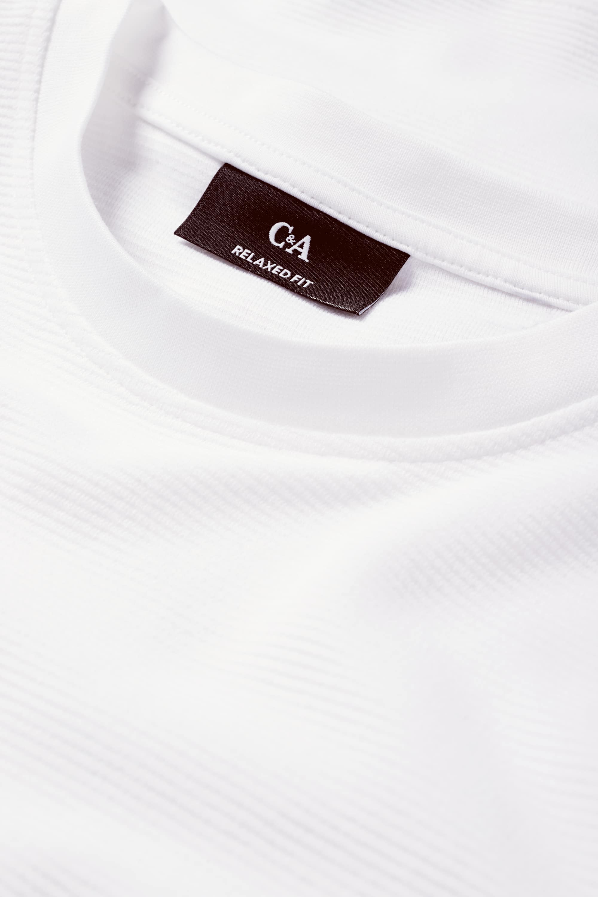 T-shirt - relaxed fit - ribbed white