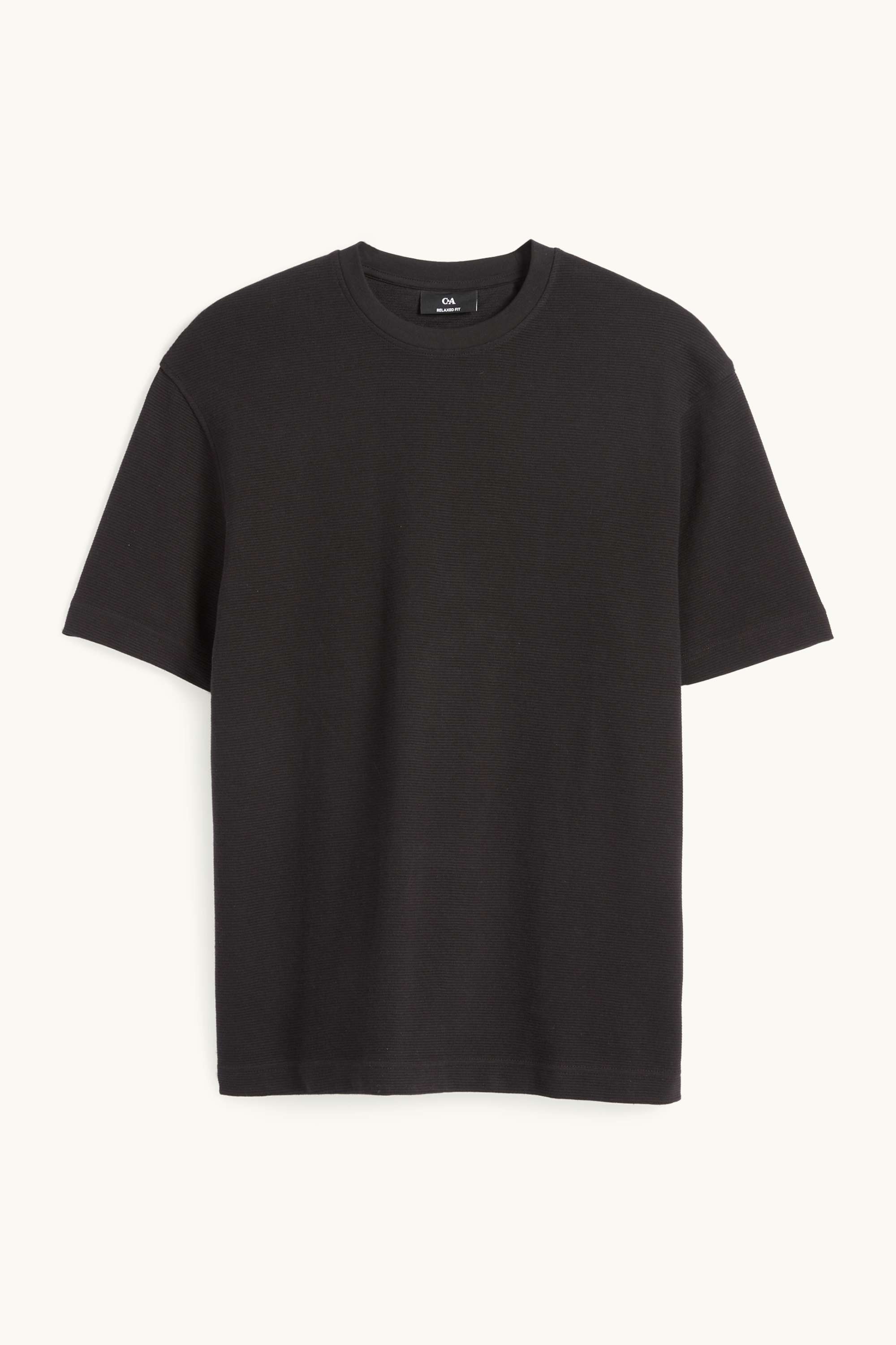 T-shirt - relaxed fit - ribbed black