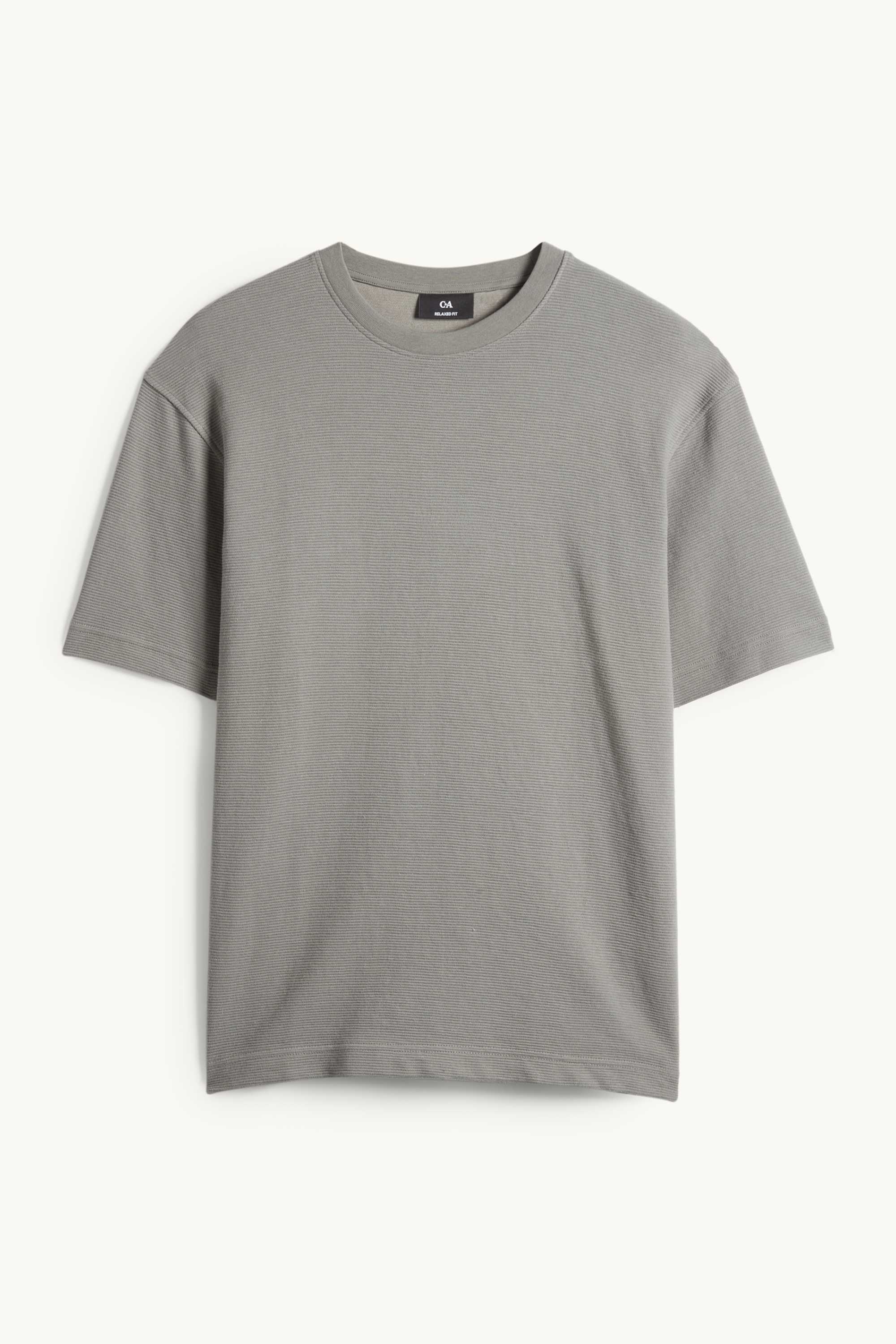 T-shirt - relaxed fit - ribbed gray