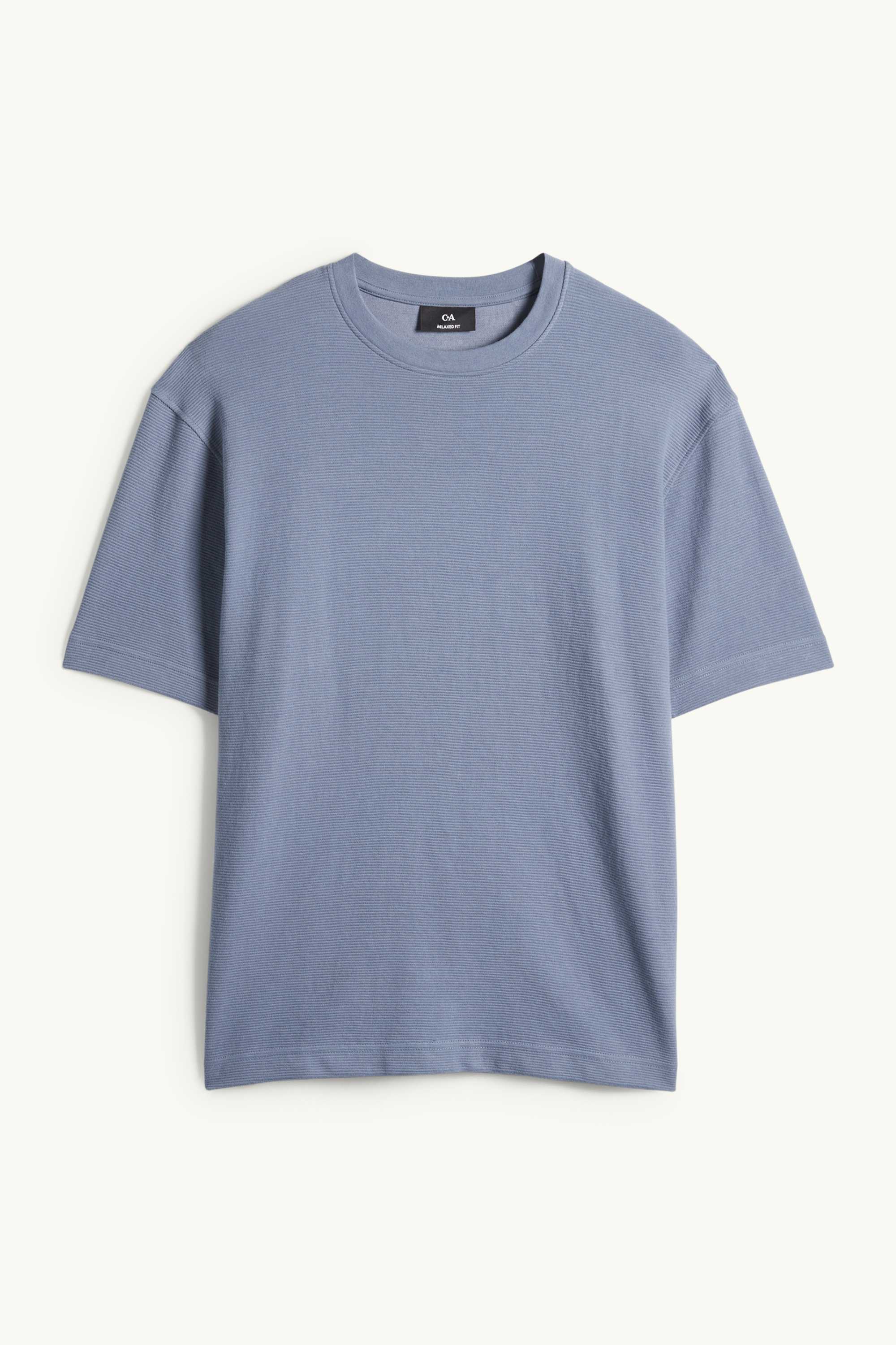 T-shirt - relaxed fit - ribbed dark blue