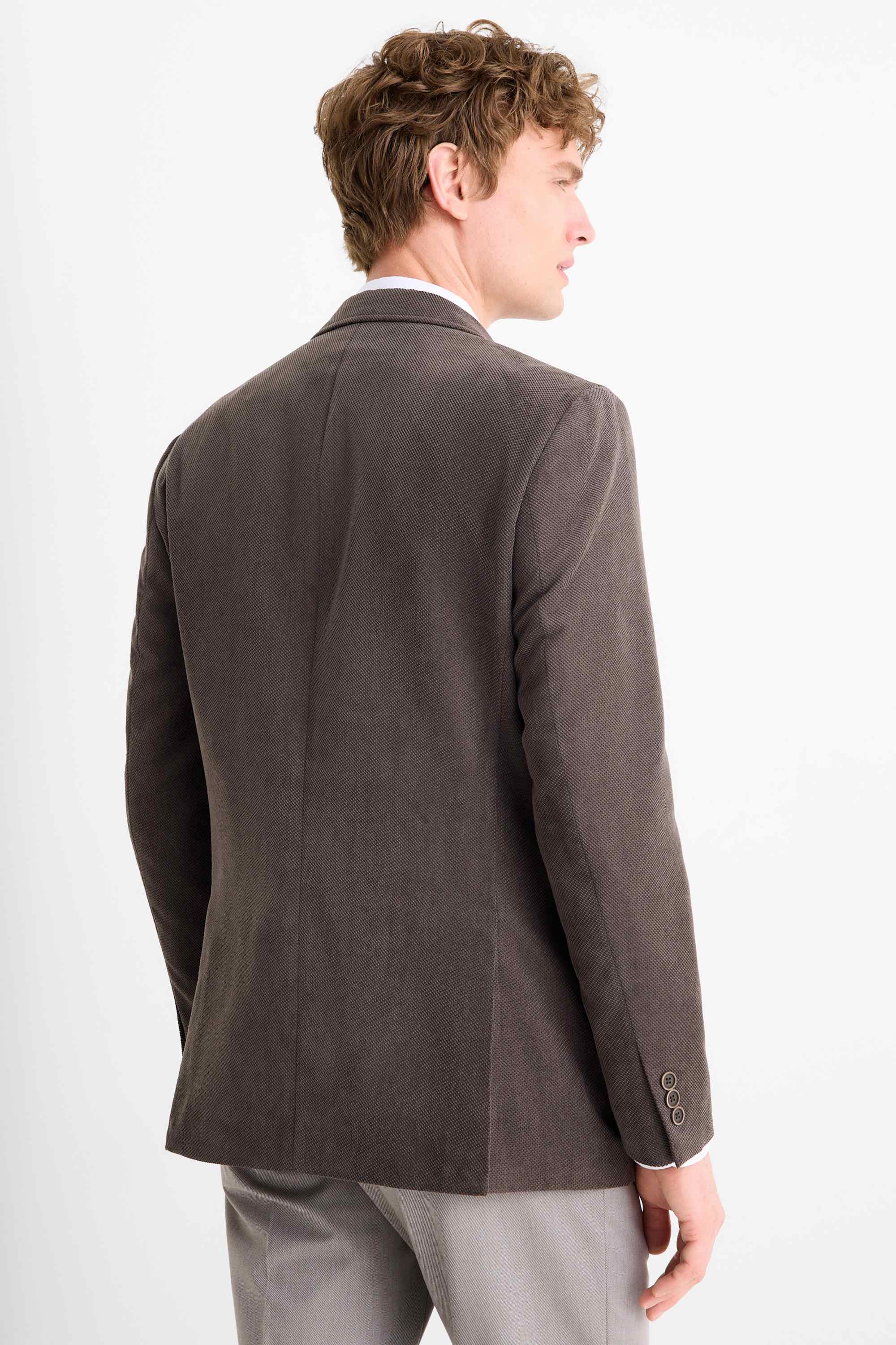 Tailored jacket - regular fit - textured dark gray (4)
