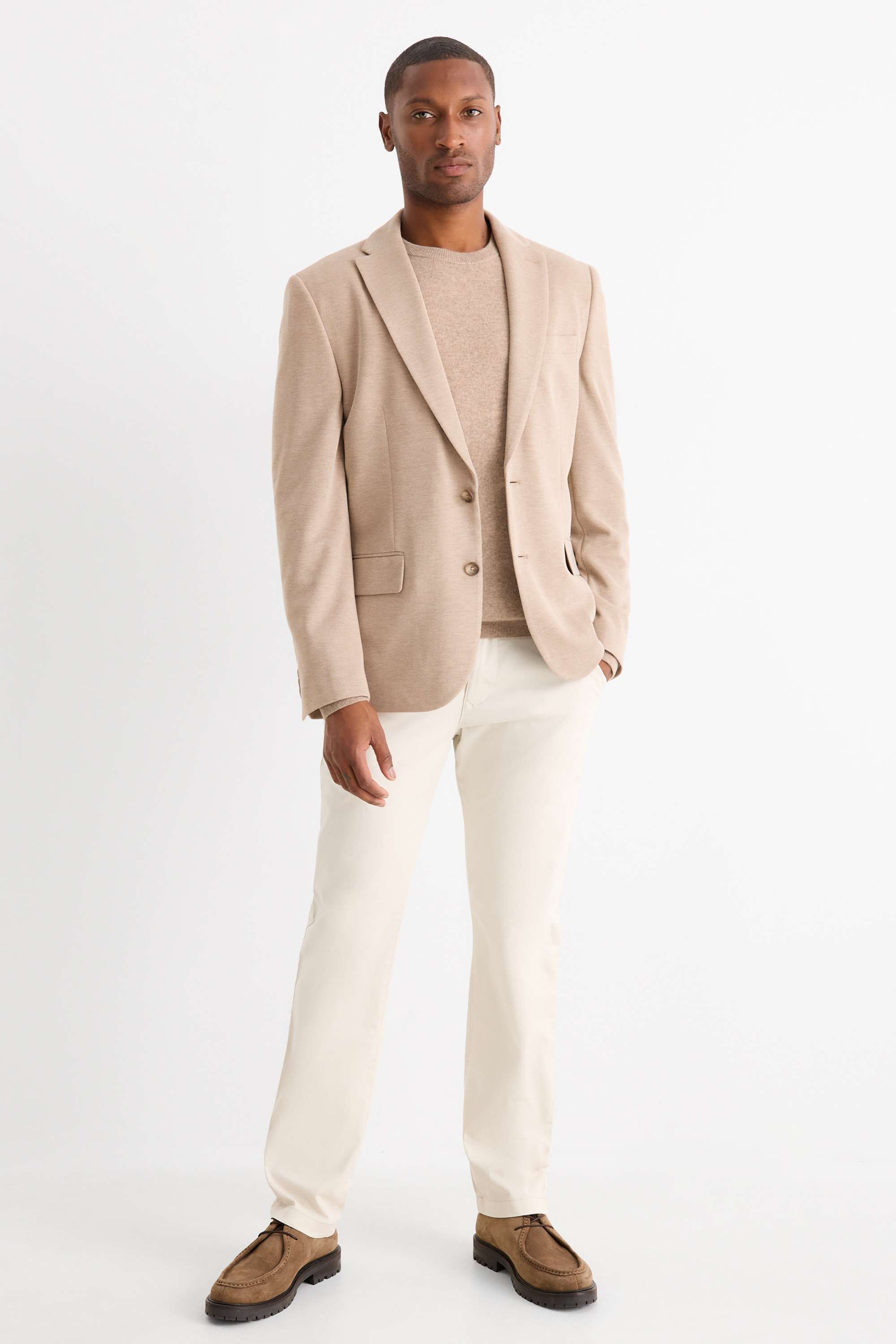 Tailored jacket - slim fit - Flex beige