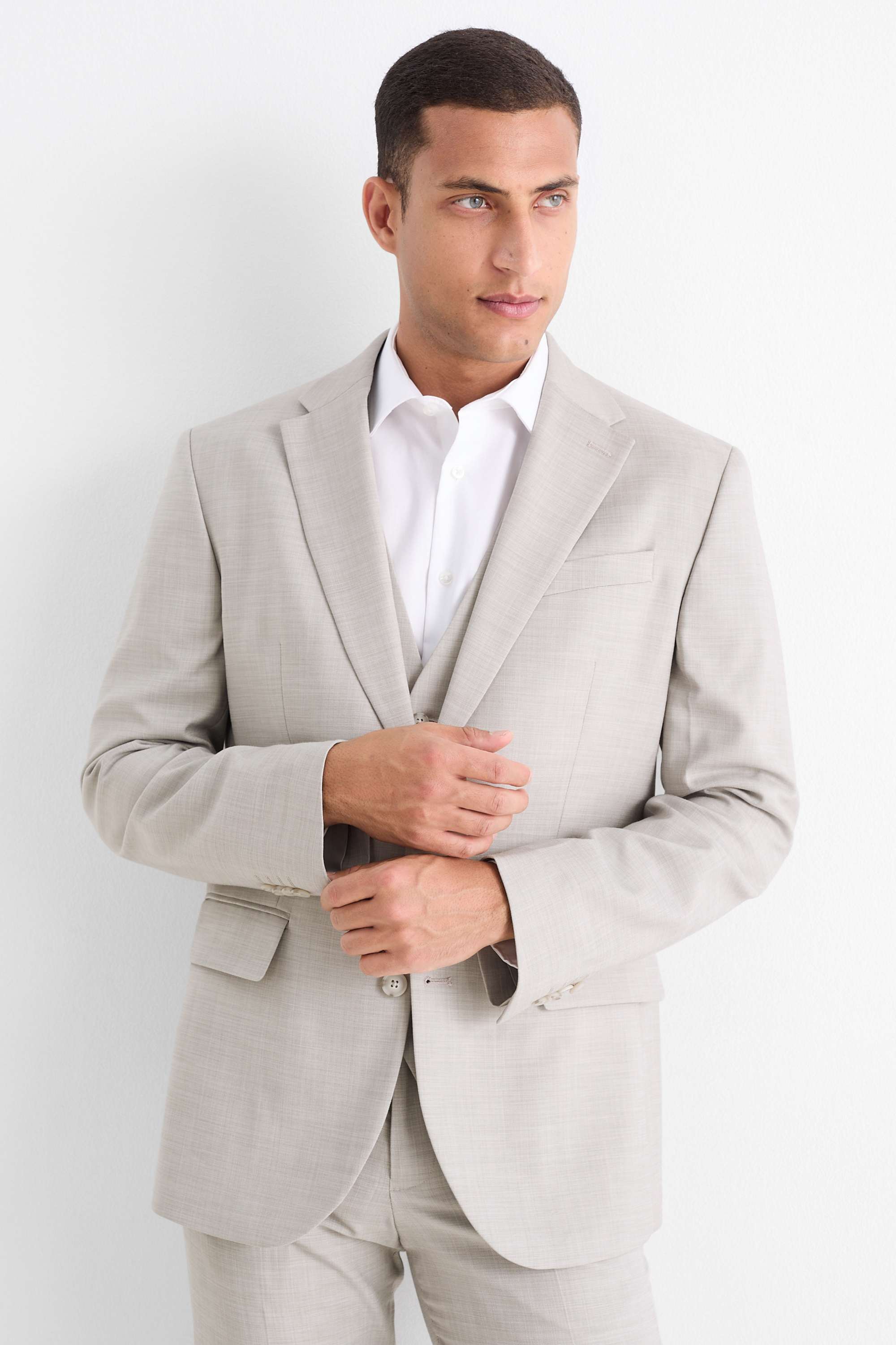 Mix & match tailored jacket - regular fit - Flex light gray