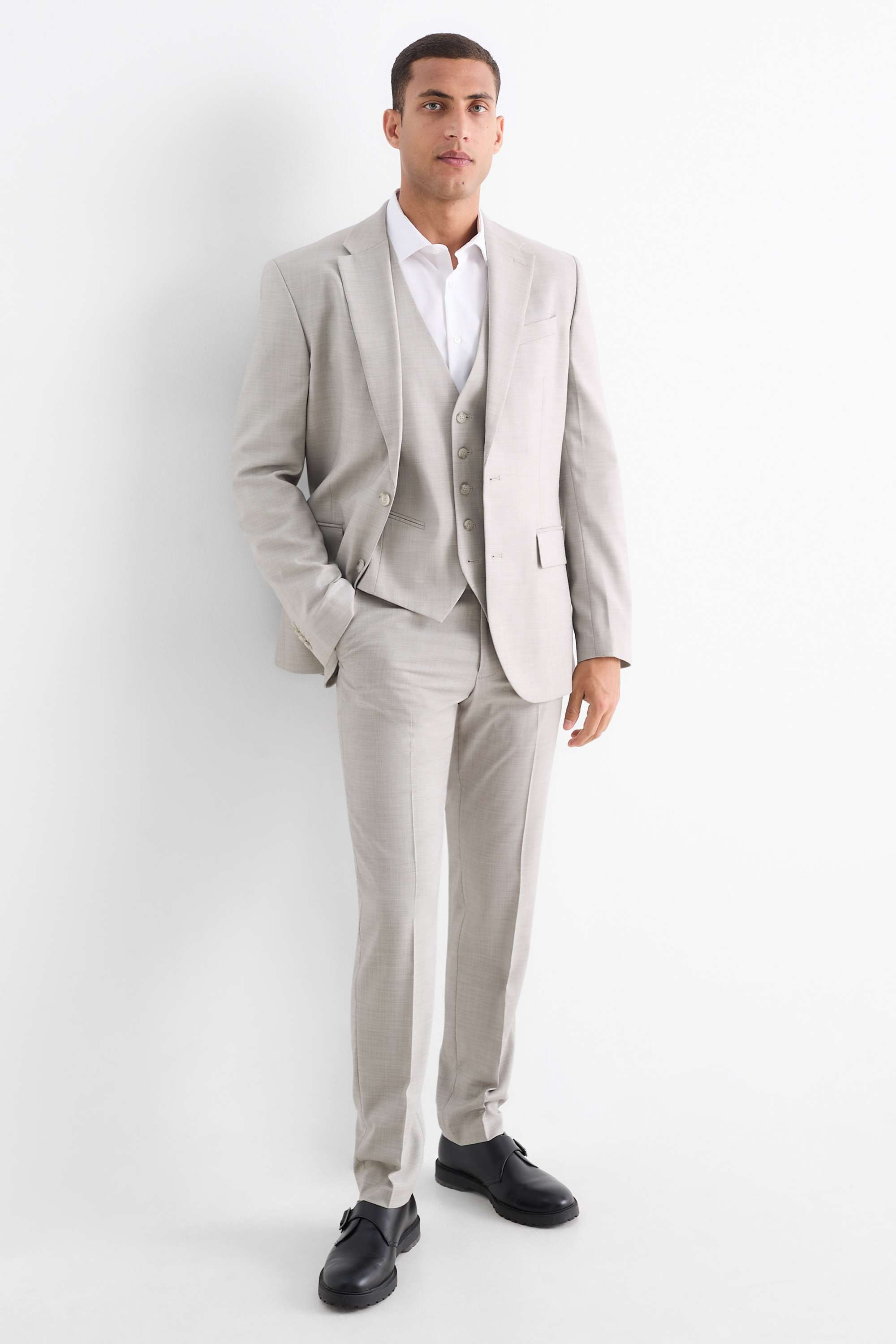 Mix & match tailored jacket - regular fit - Flex light gray