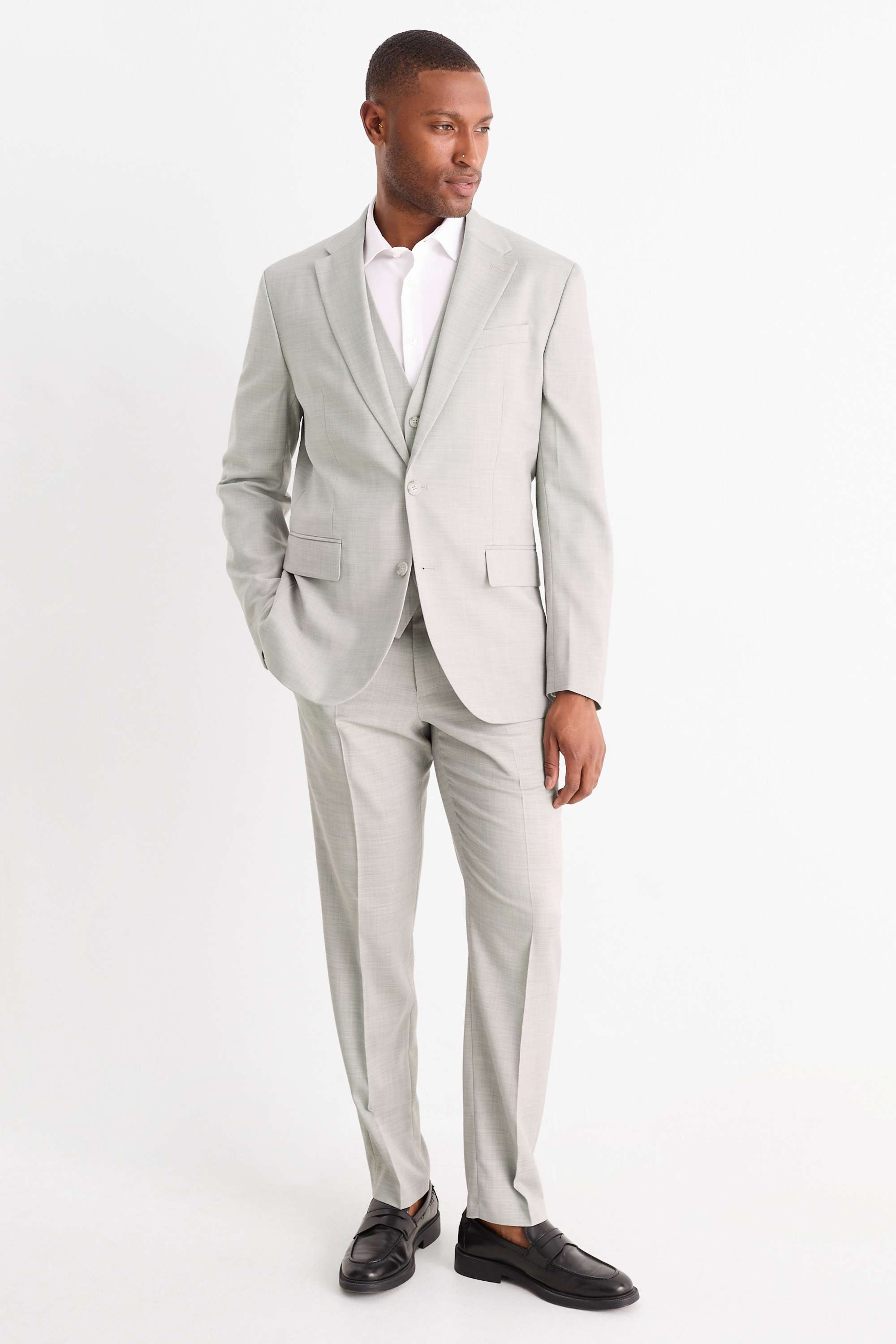 Mix & match suit trousers - regular fit - Flex light gray