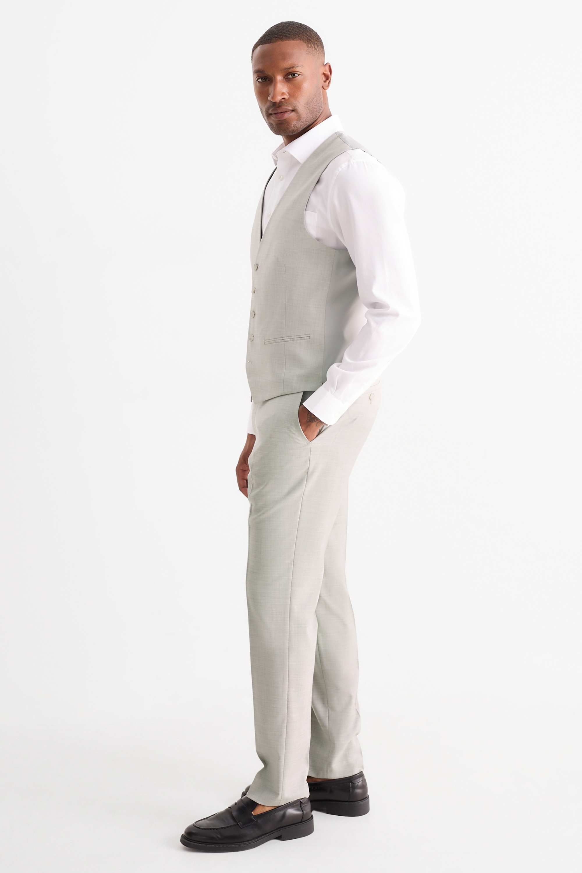 Mix & match suit trousers - regular fit - Flex light gray
