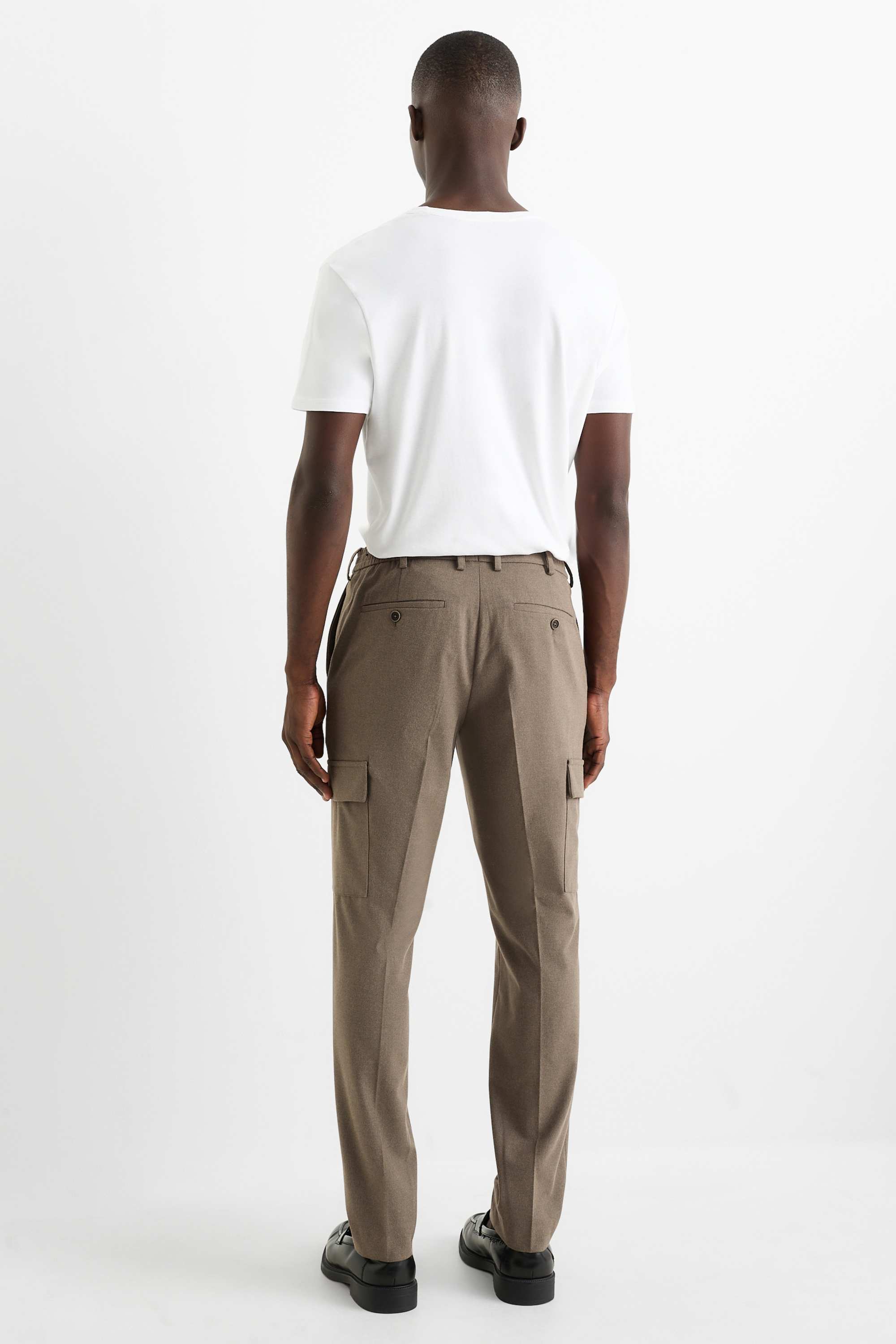 Mix & match flannel trousers - slim fit - Flex taupe