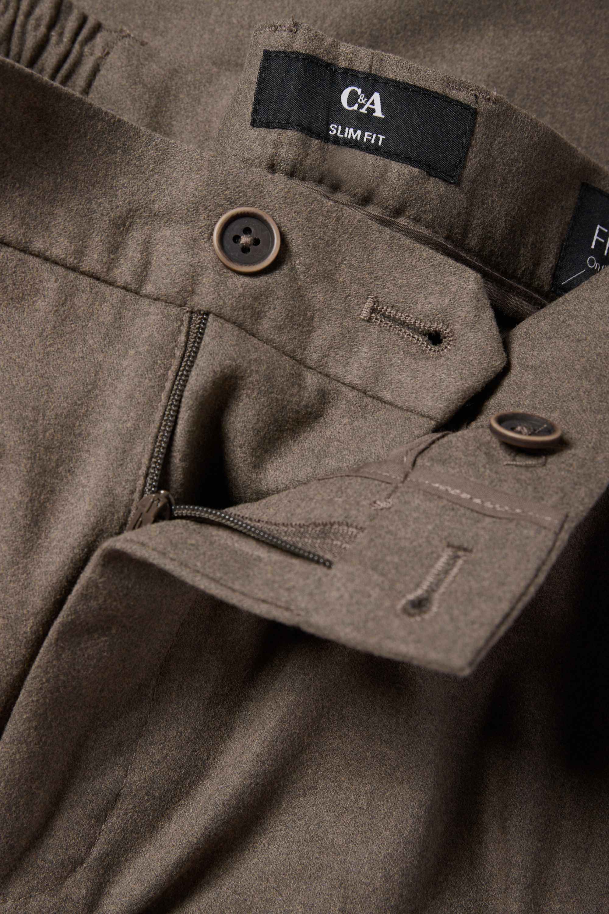 Mix & match flannel trousers - slim fit - Flex taupe