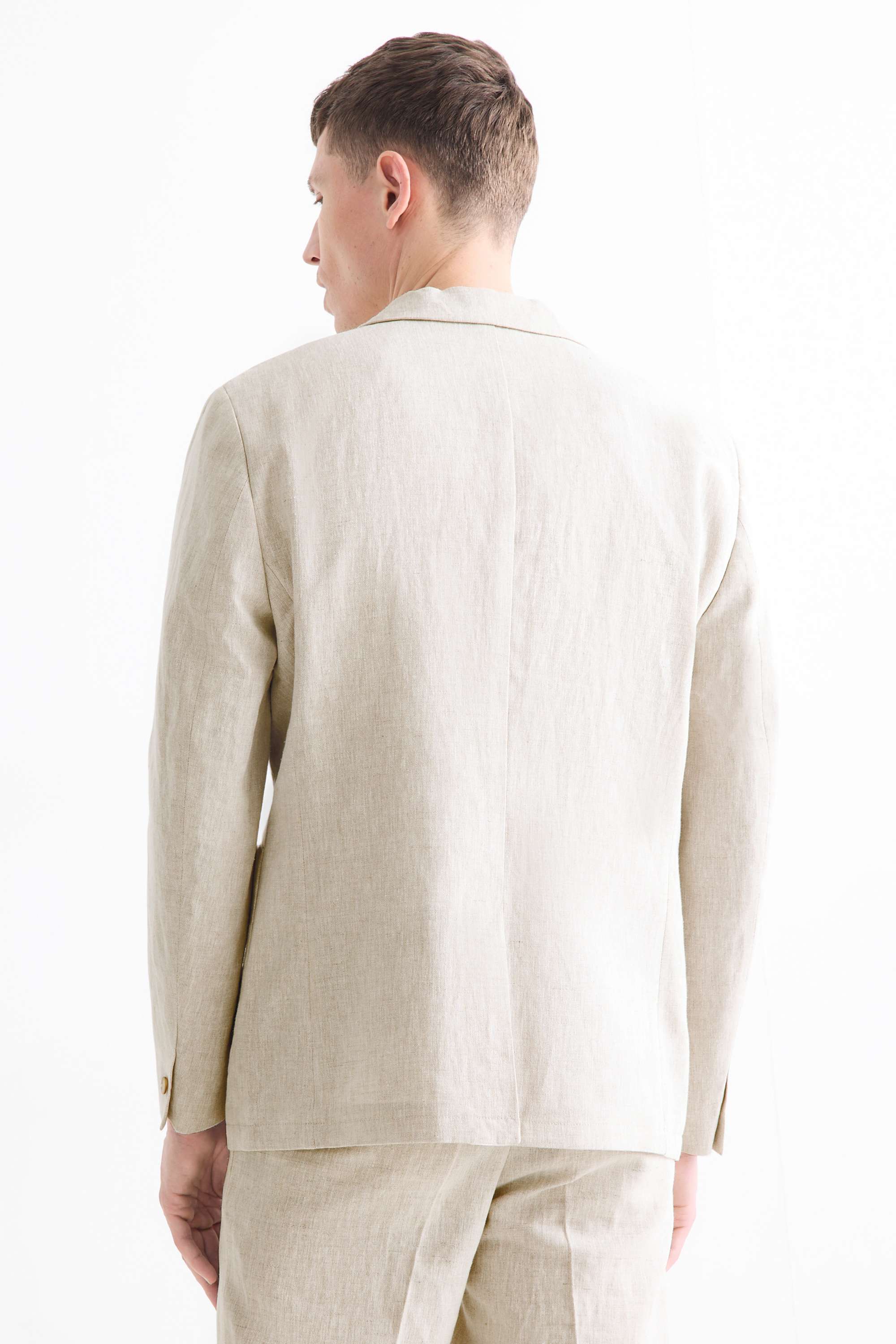 Mix & match tailored jacket - regular fit - linen blend cremewhite