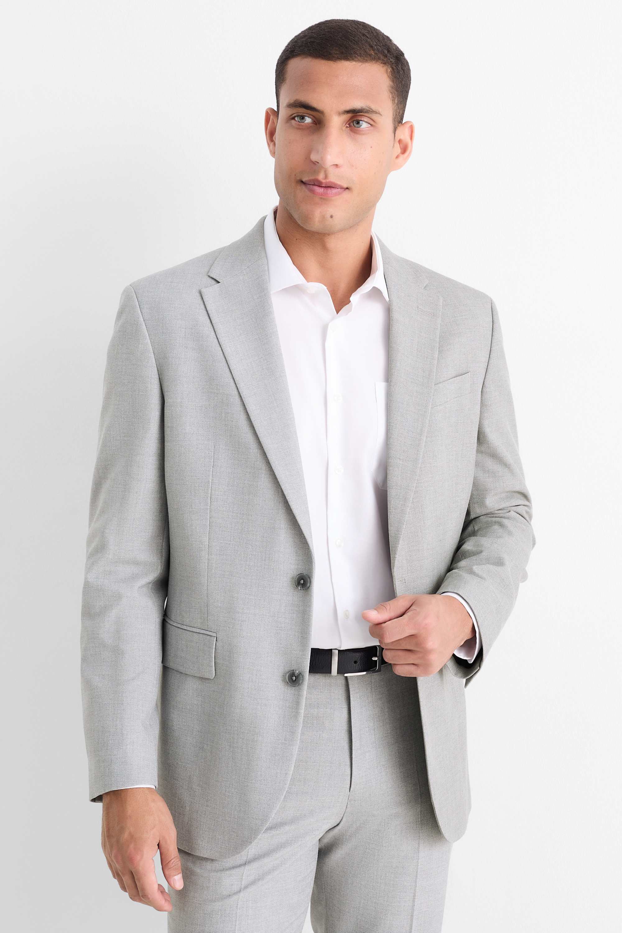 Mix & match tailored jacket - regular fit - Flex light gray