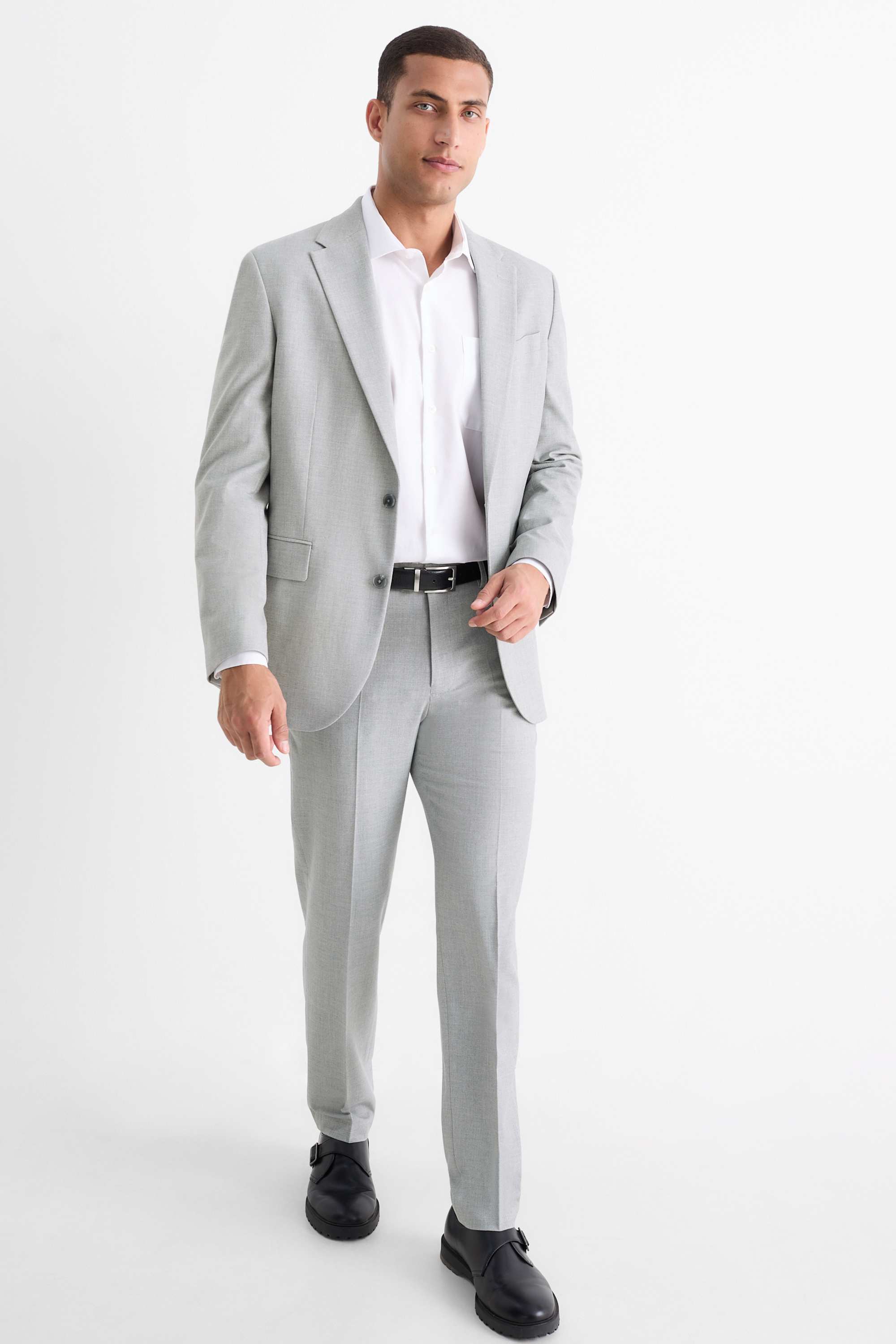 Mix & match suit trousers - regular fit - Flex light gray