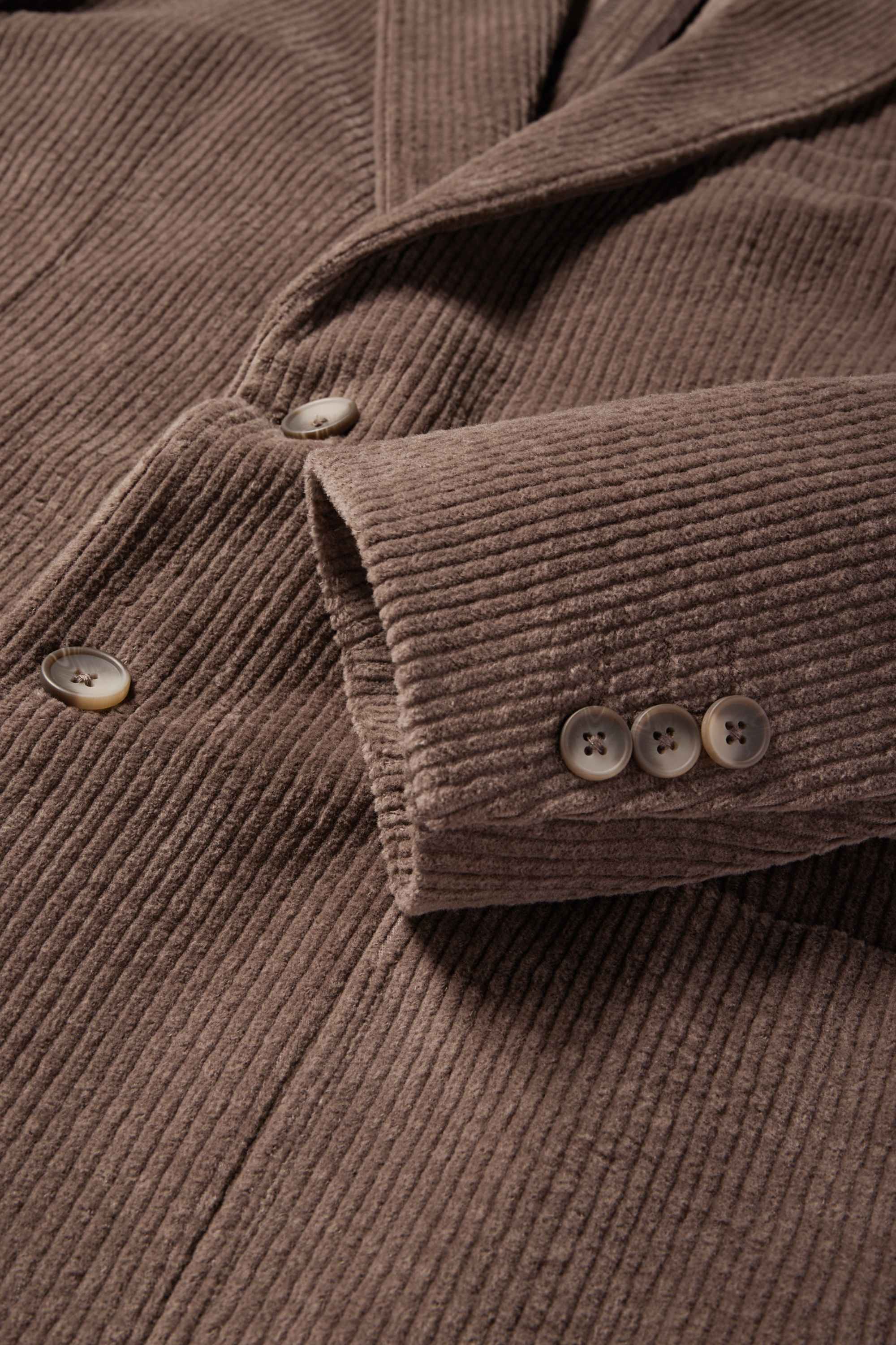 Corduroy mix & match tailored jacket - regular fit - stretch brown