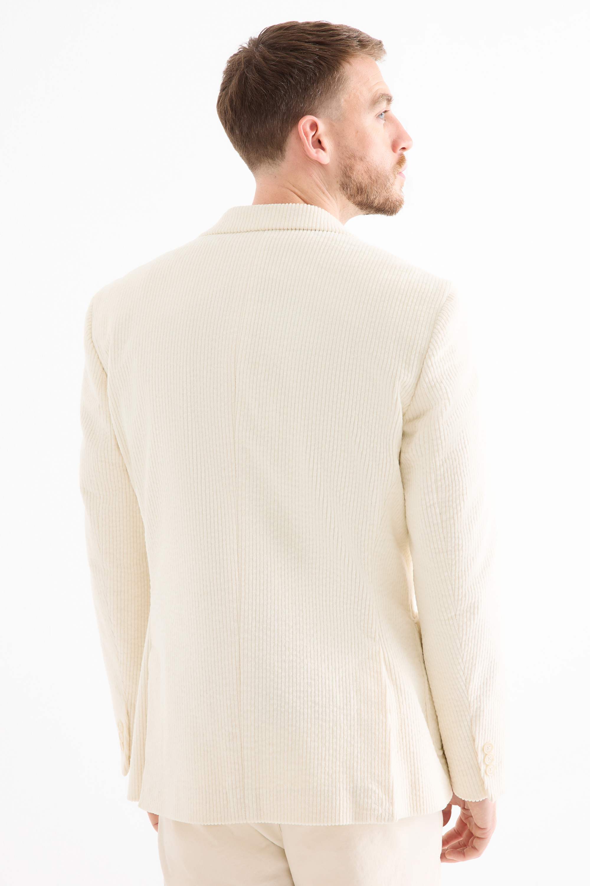 Corduroy mix & match tailored jacket - regular fit - stretch cremewhite