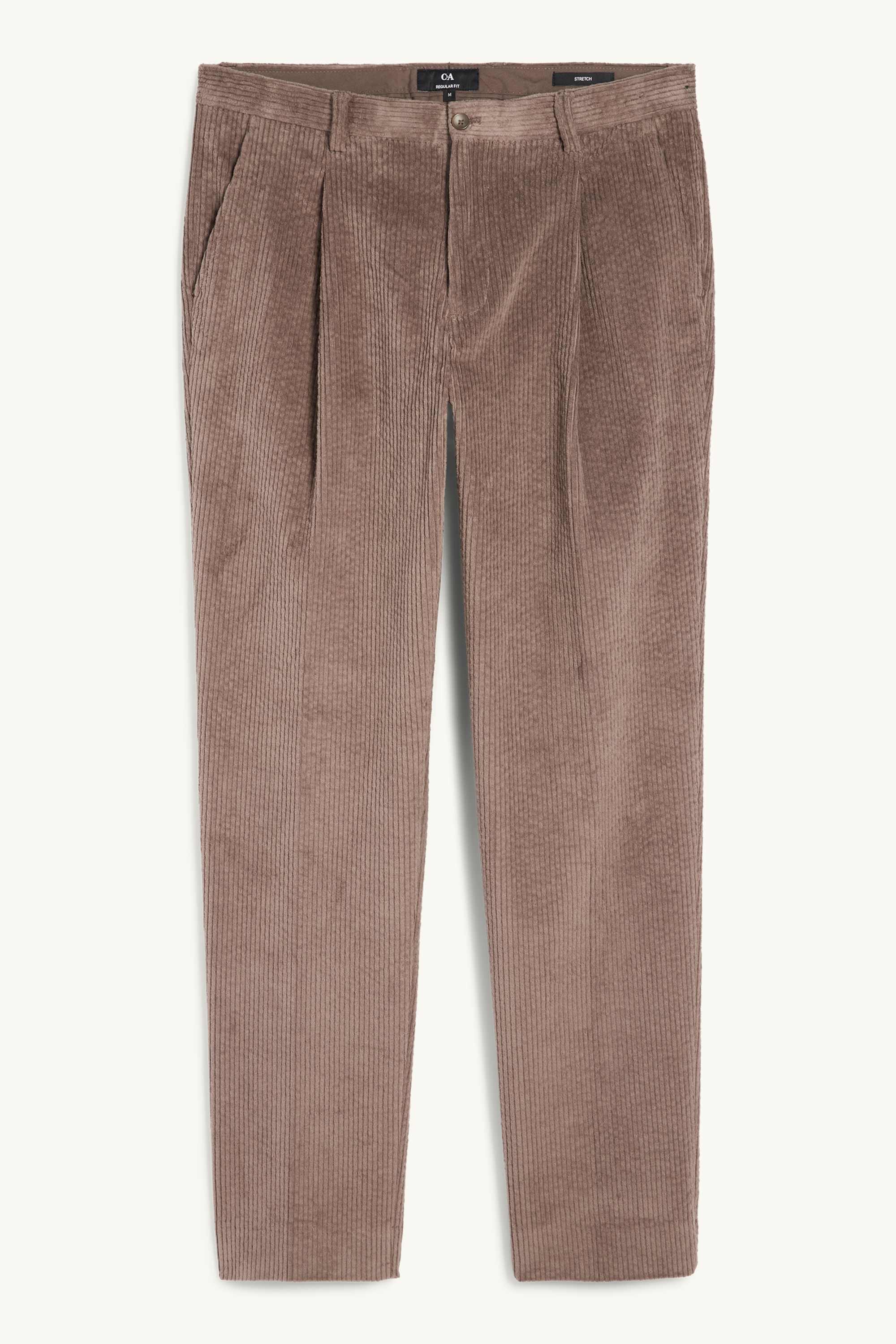 Corduroy mix & match trousers - regular fit - stretch brown