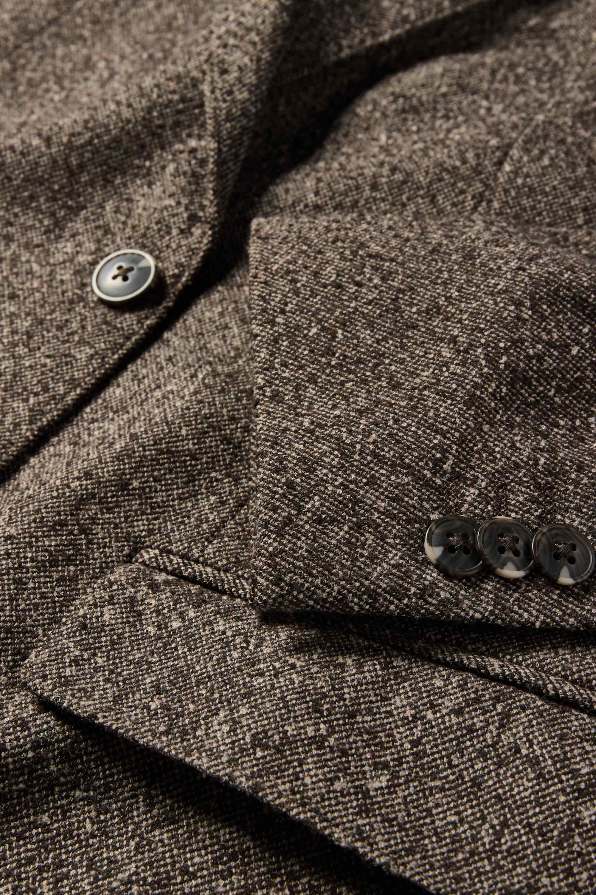 Mix & match tailored jacket - regular fit - stretch - textured brown