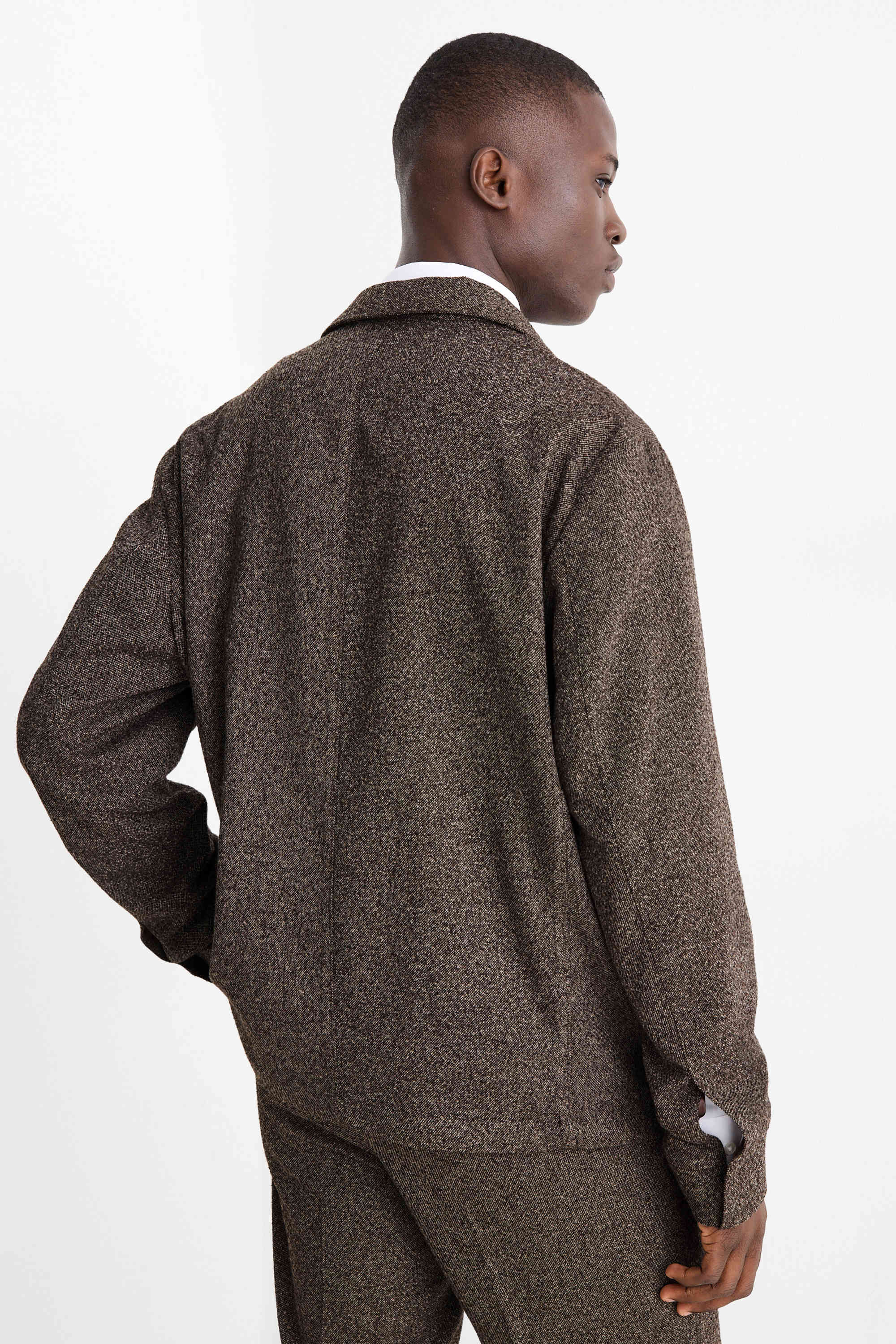 Mix & match tailored jacket - regular fit - stretch - textured brown