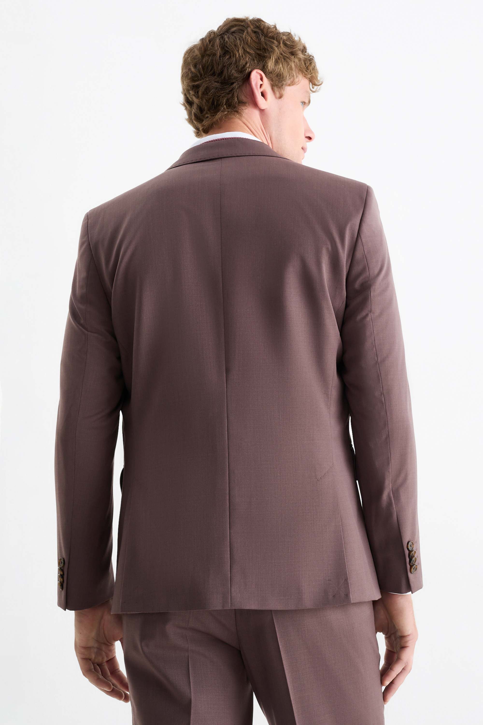 Mix & match tailored jacket with new wool content - slim fit - stretch bordeaux