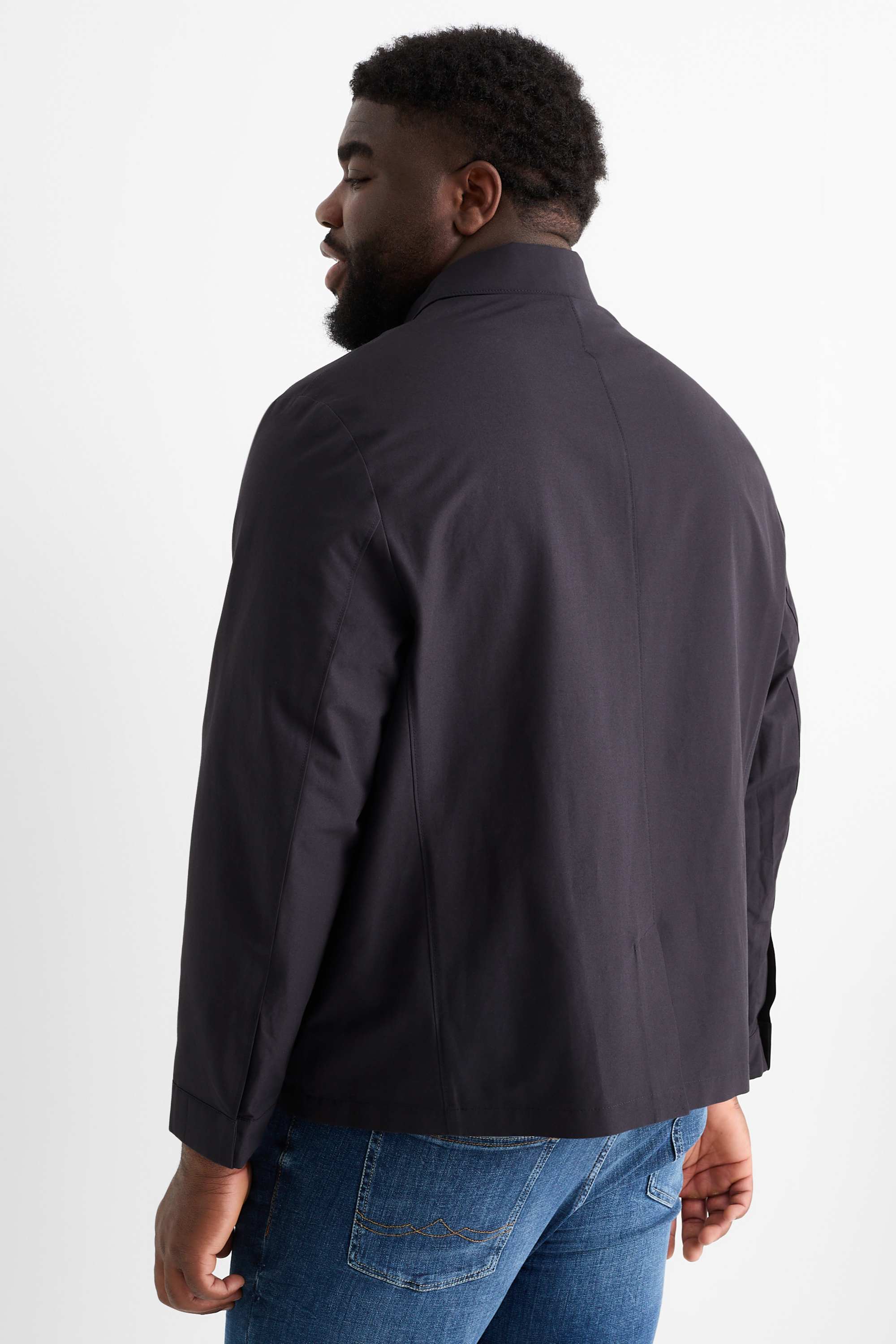 Shirt jacket - relaxed fit - kent collar black
