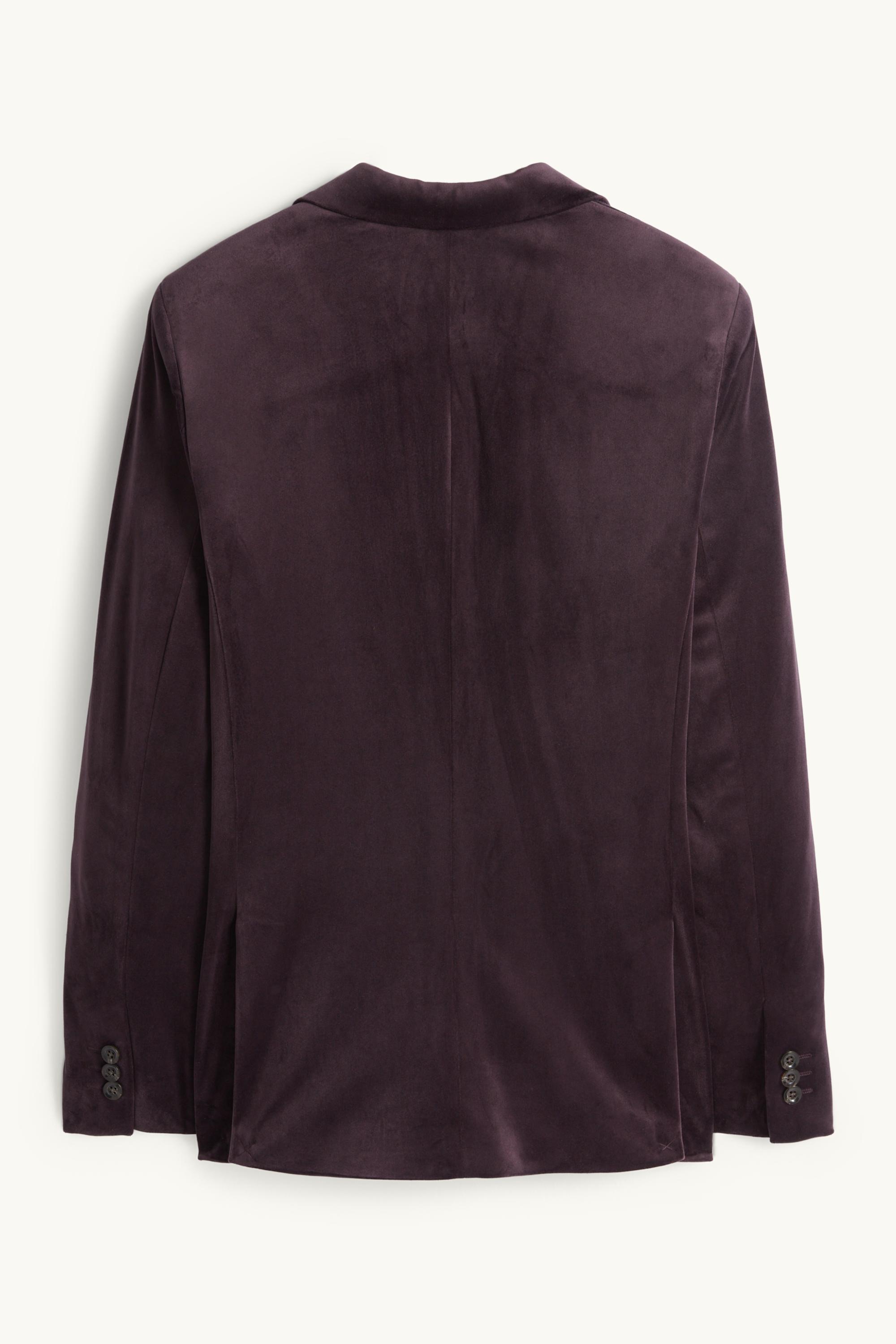 Tailored velvet jacket - slim fit - stretch purple