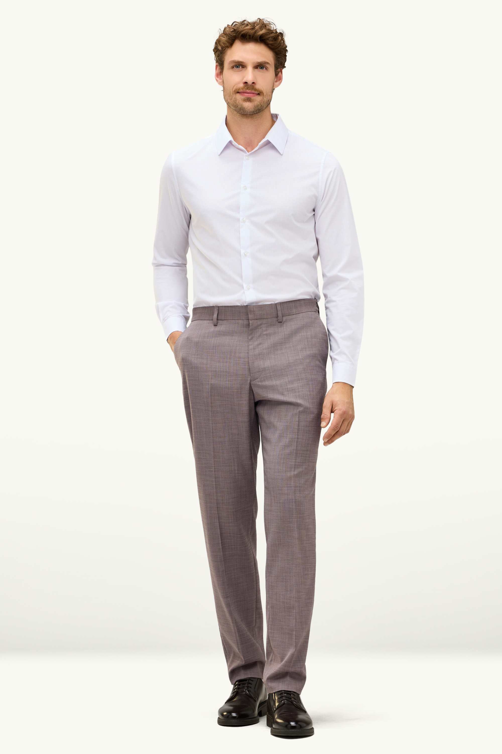 Mix & match suit trousers - regular fit - stretch brown-melange