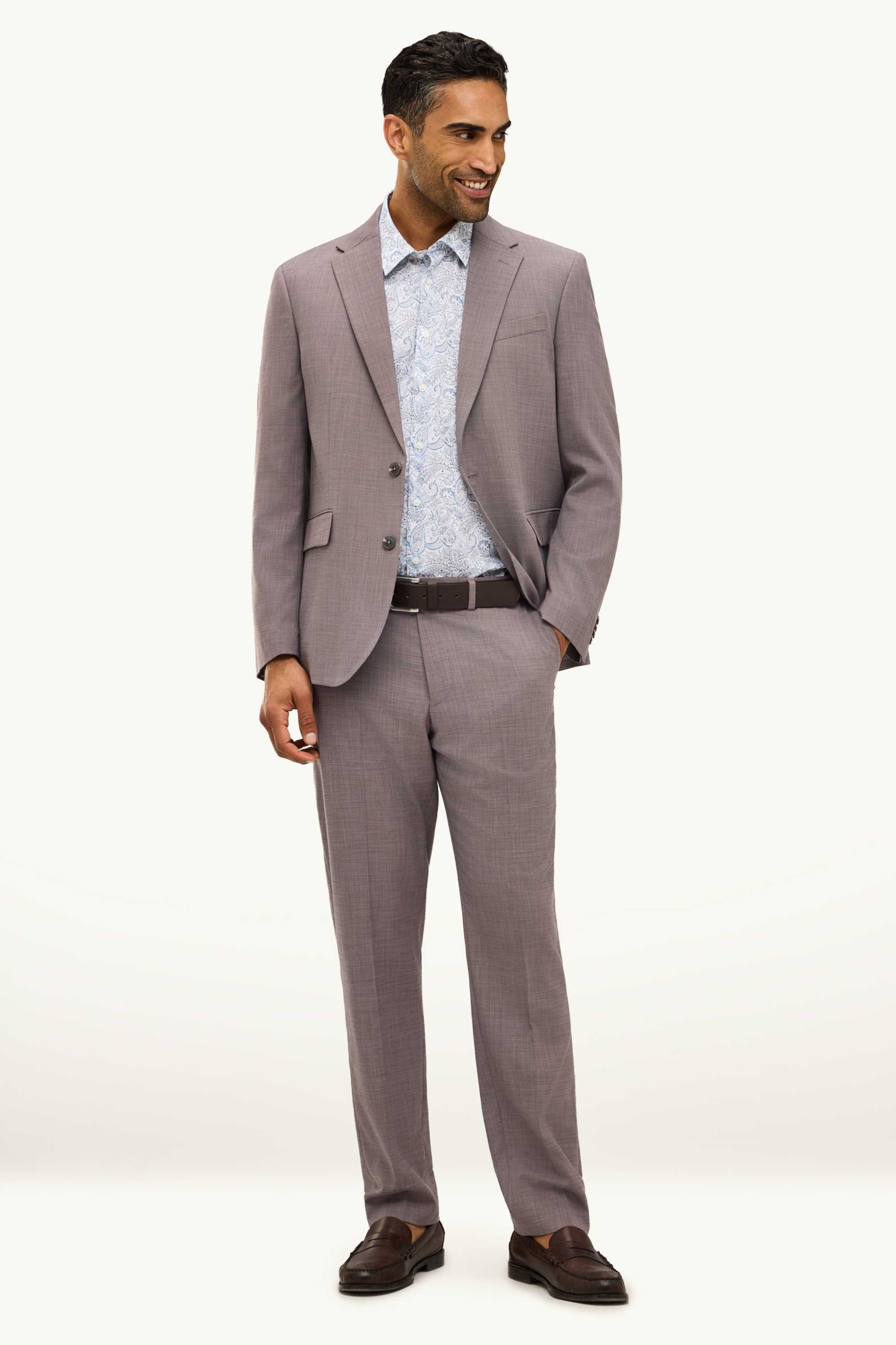 Mix & match suit trousers - regular fit - stretch brown-melange