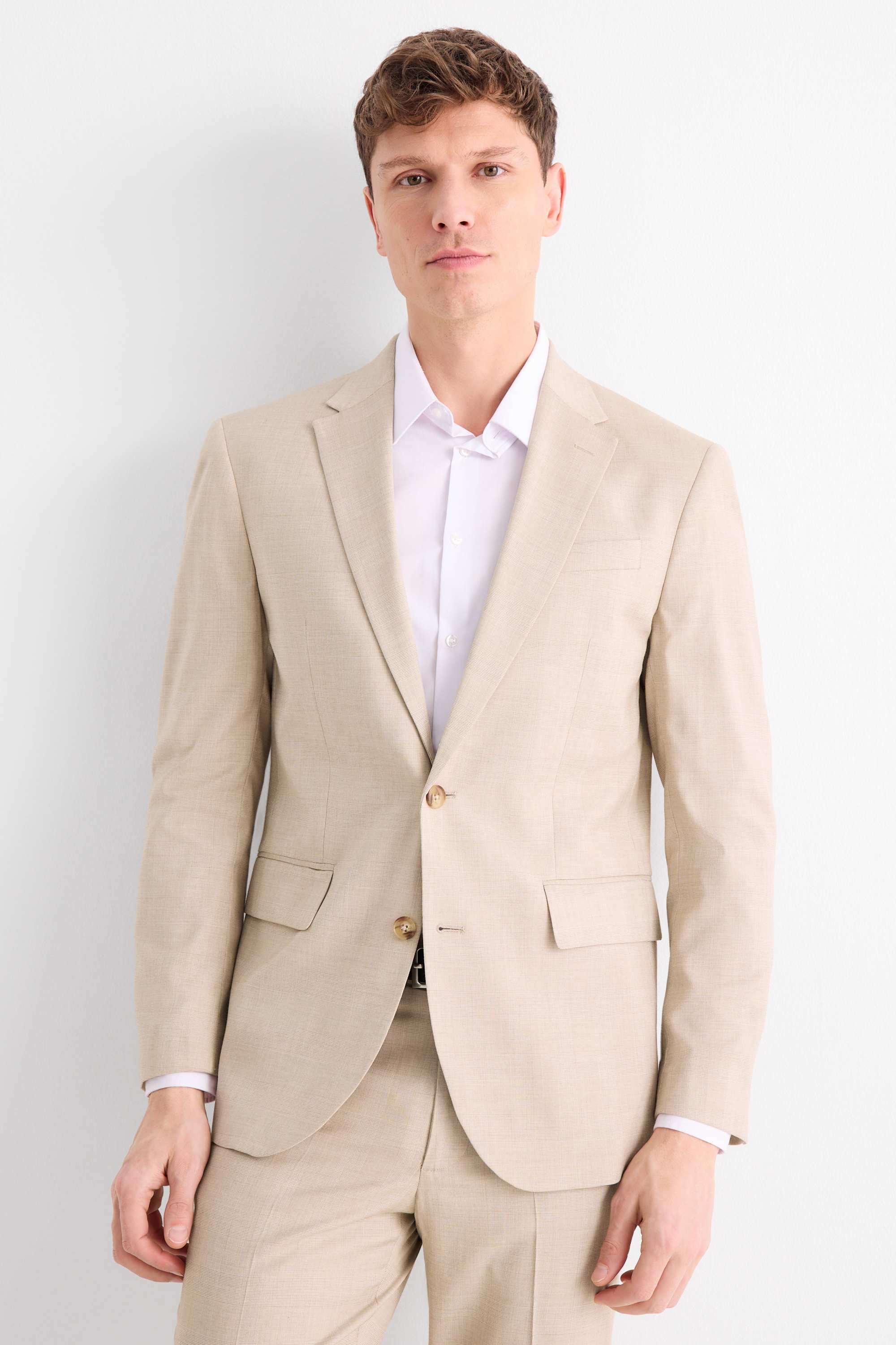 Mix & match tailored jacket - regular fit - stretch beige