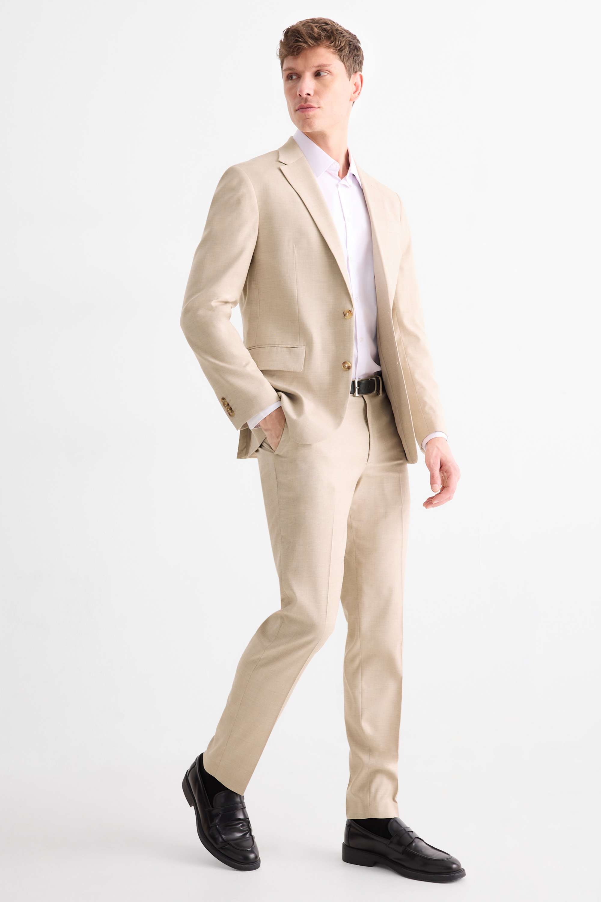 Mix & match tailored jacket - regular fit - stretch beige