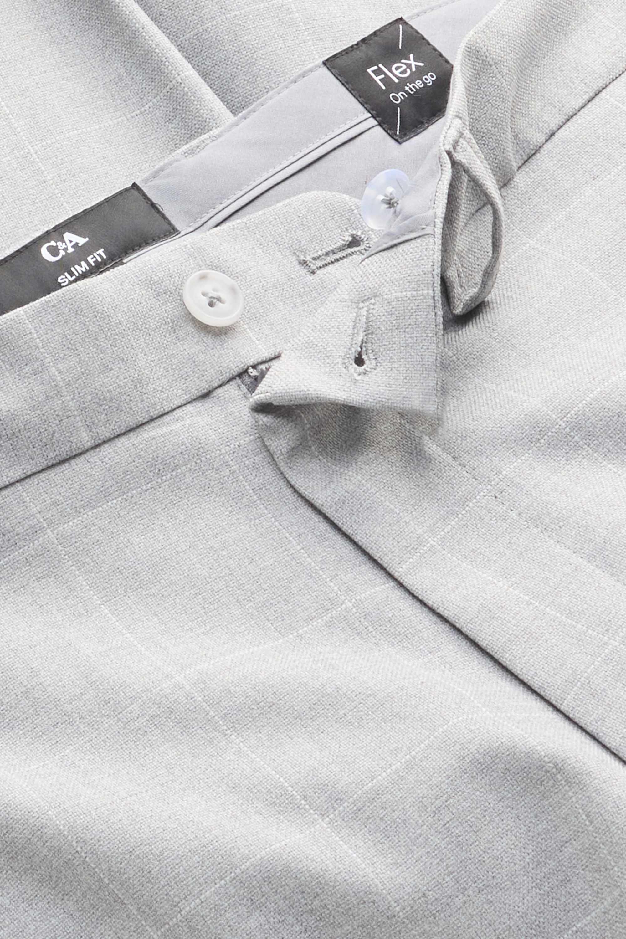 Mix & match suit trousers - slim fit - Flex - check light gray