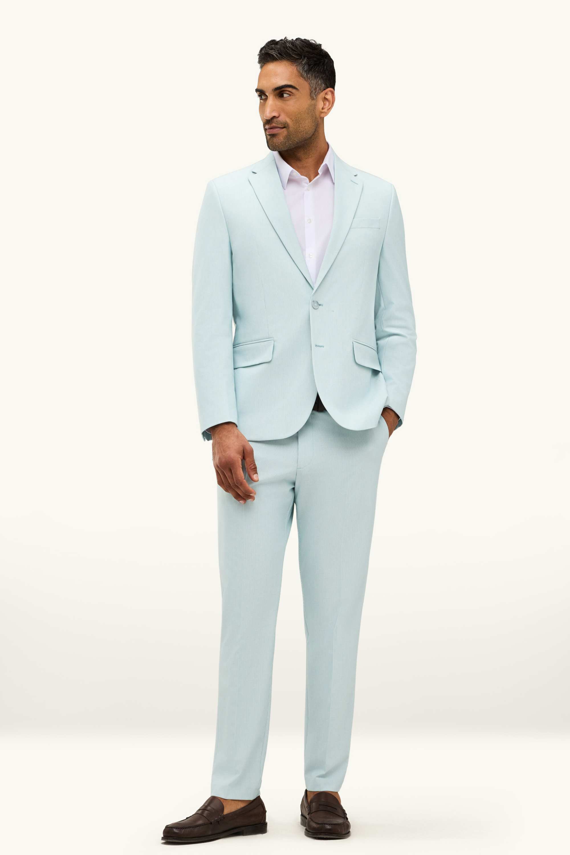 Mix & match suit trousers - slim fit - striped light green