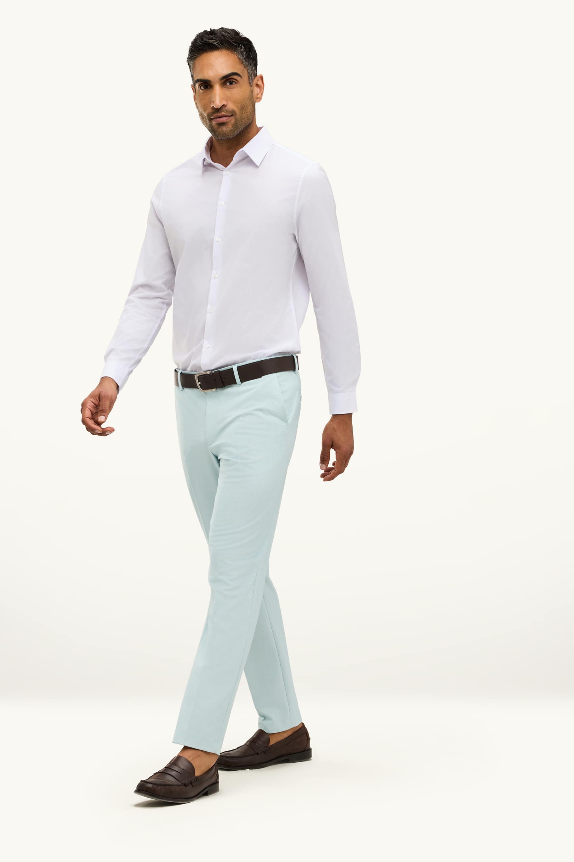 Mix & match suit trousers - slim fit - striped light green