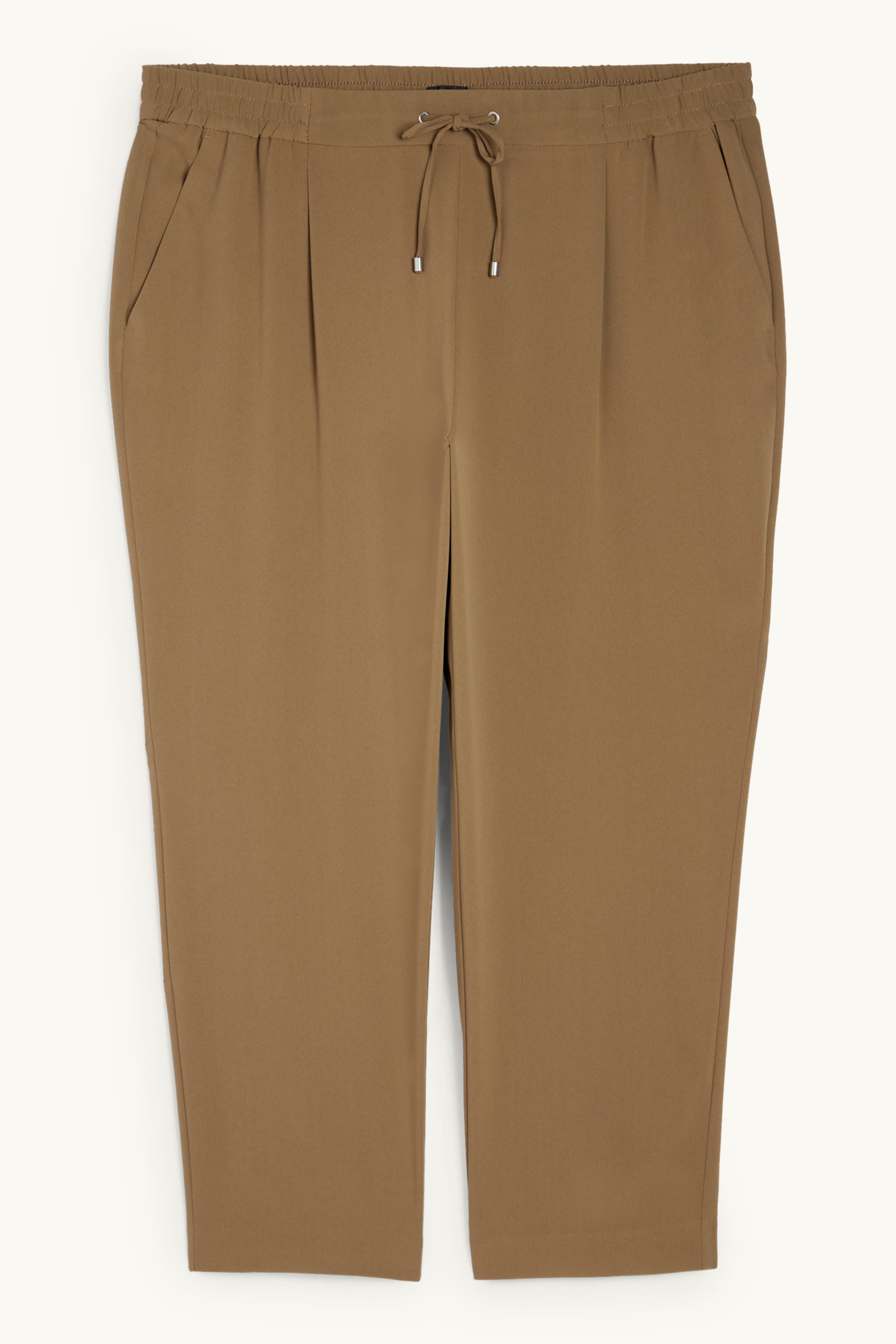 Cloth trousers - mid-rise waist - tapered fit khaki