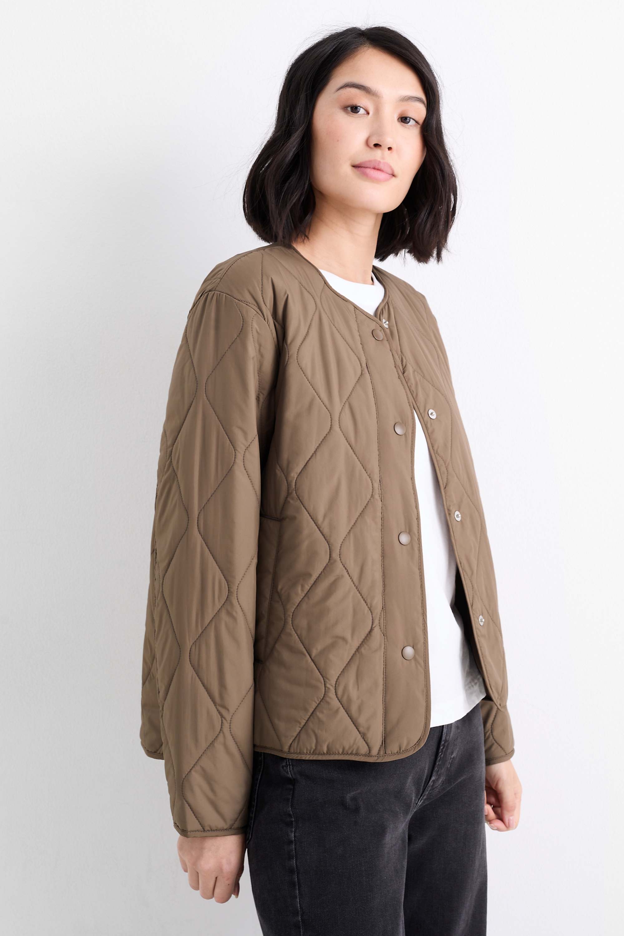Quilted jacket brown