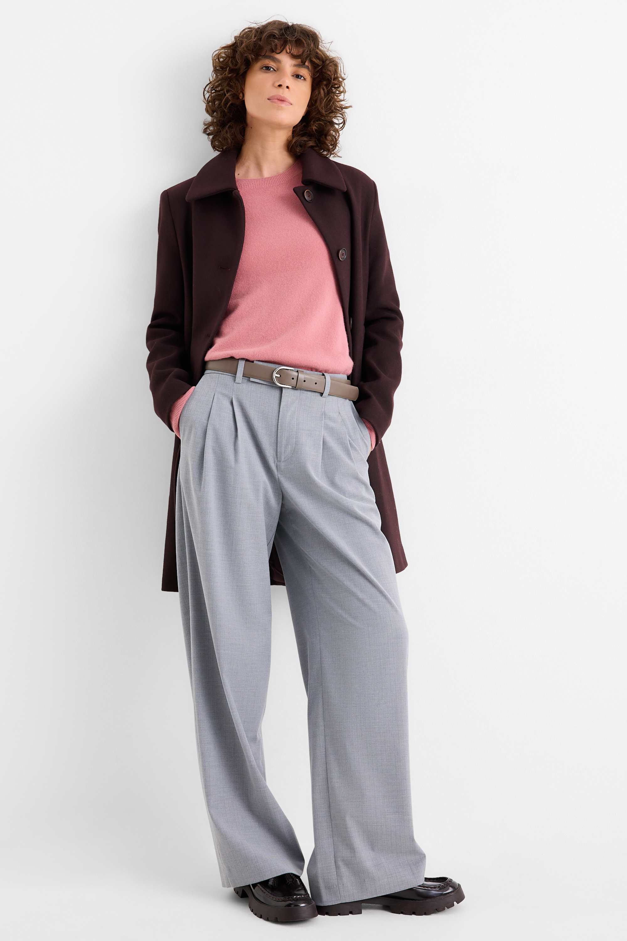 Cashmere jumper dark rose