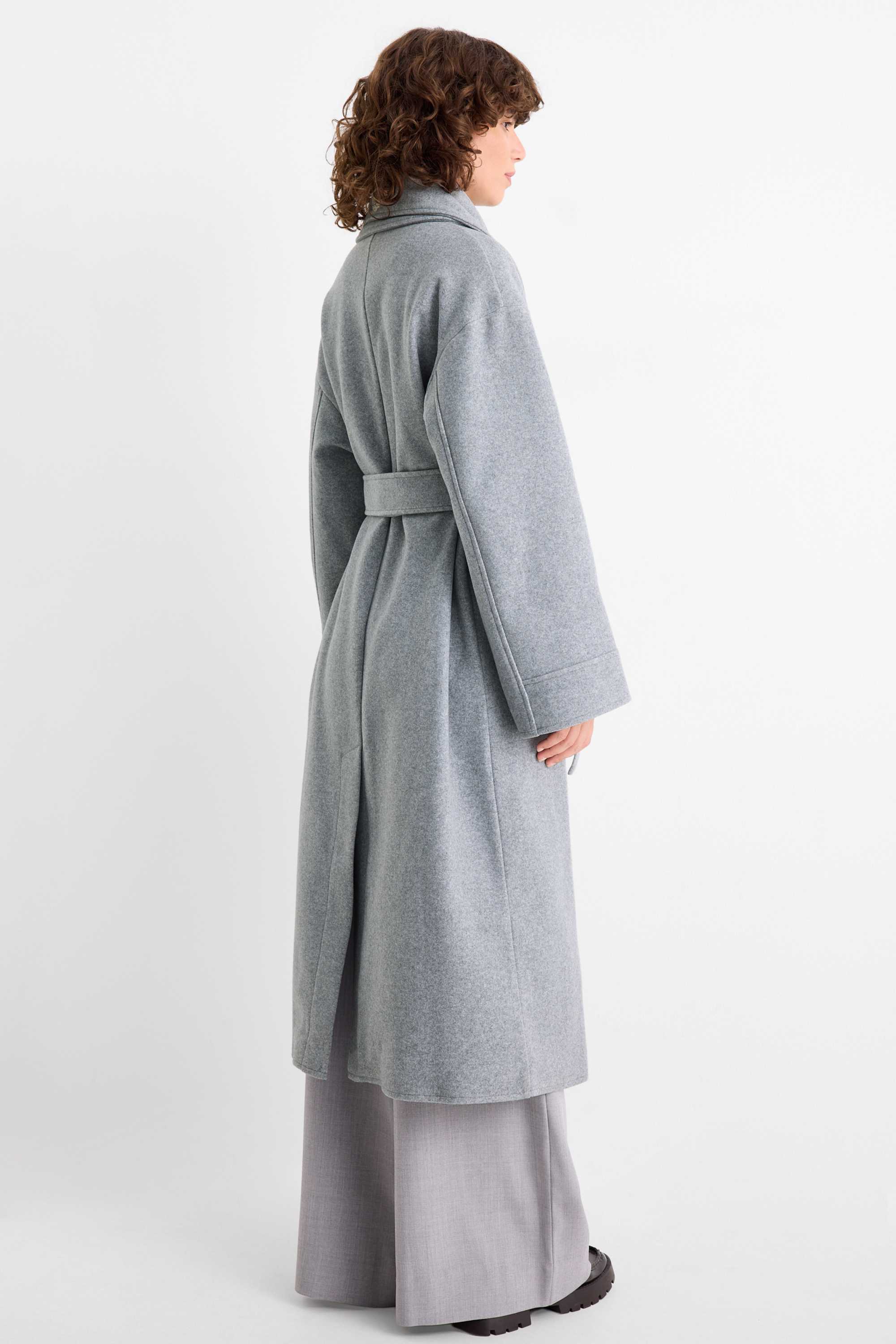 Set - coat and scarf - 2 piece light gray