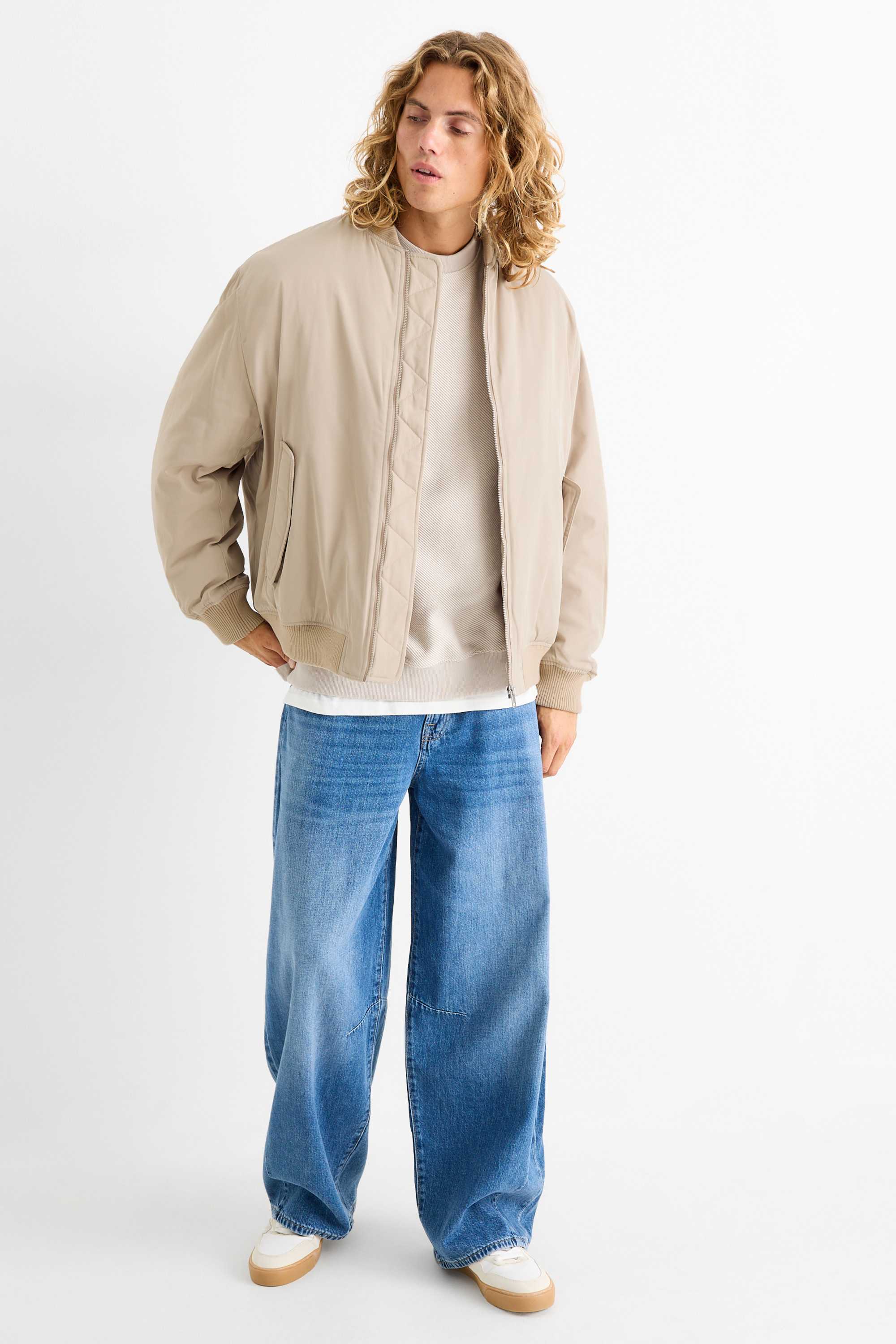 Bomber jacket - lined beige