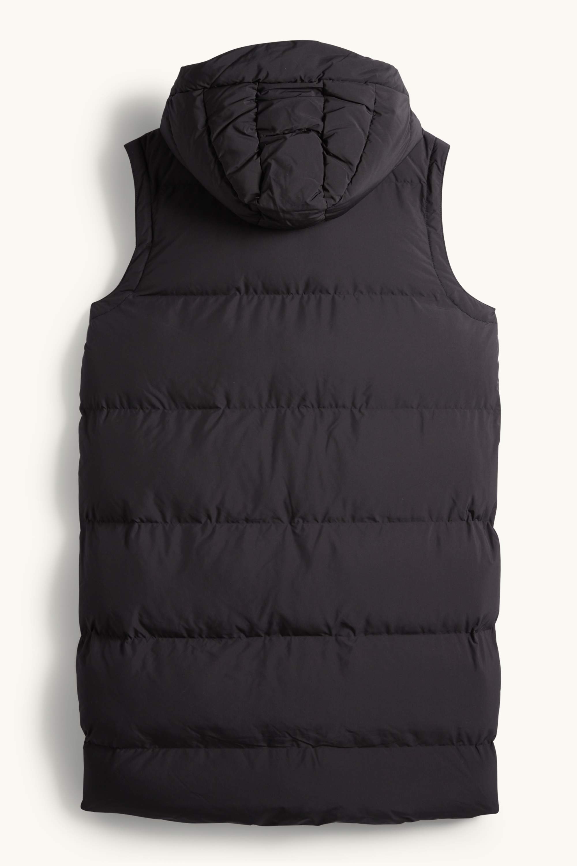 Quilted gilet with hood - water-repellent black