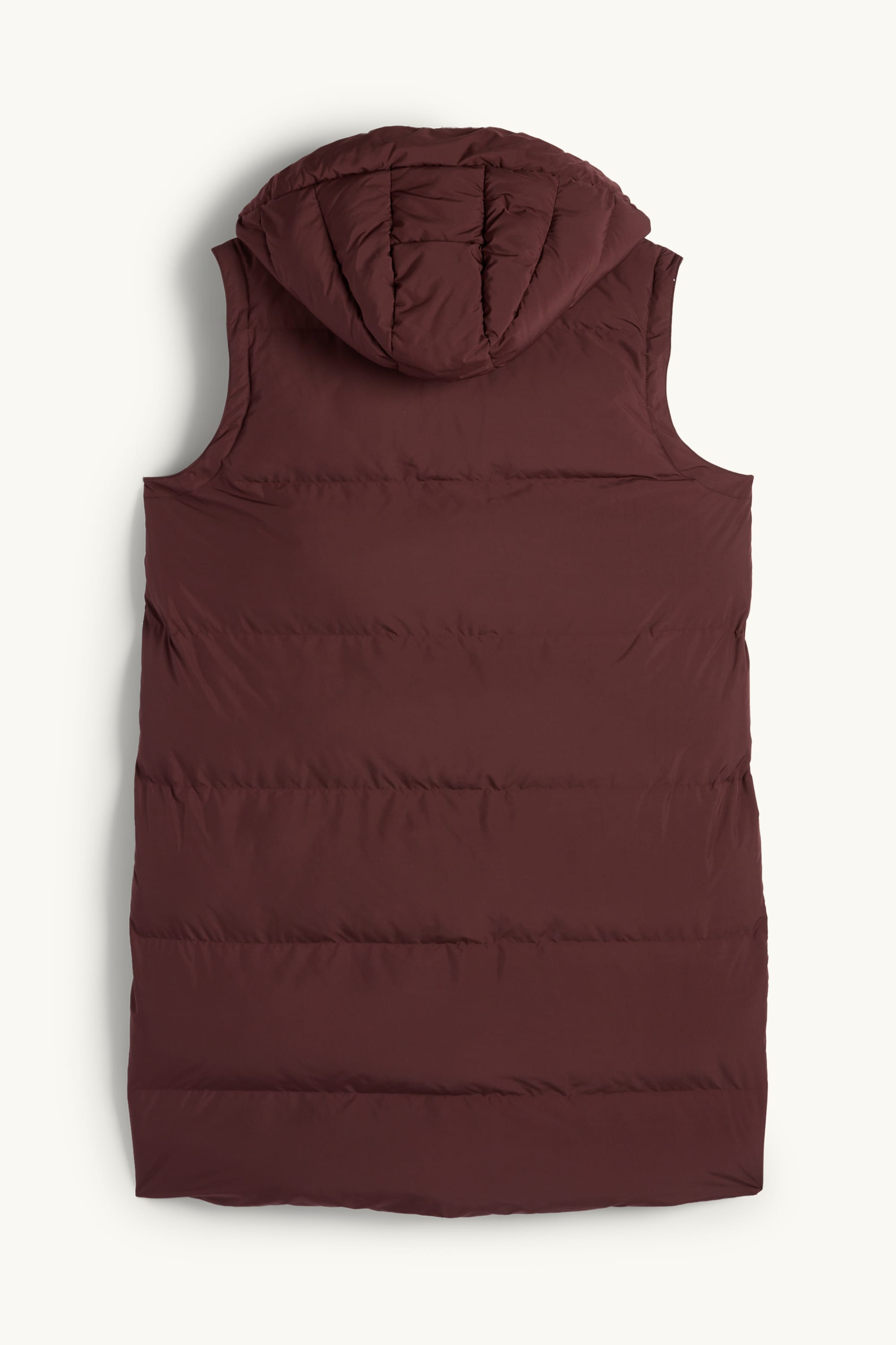 Quilted gilet with hood - water-repellent dark brown