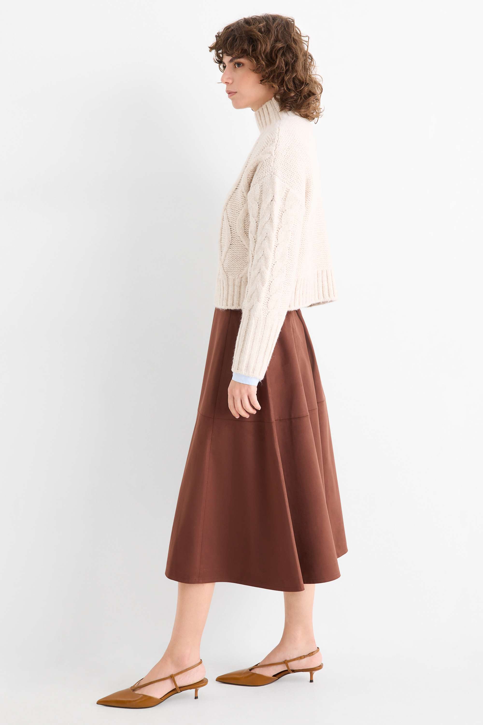 Skirt - faux suede brown