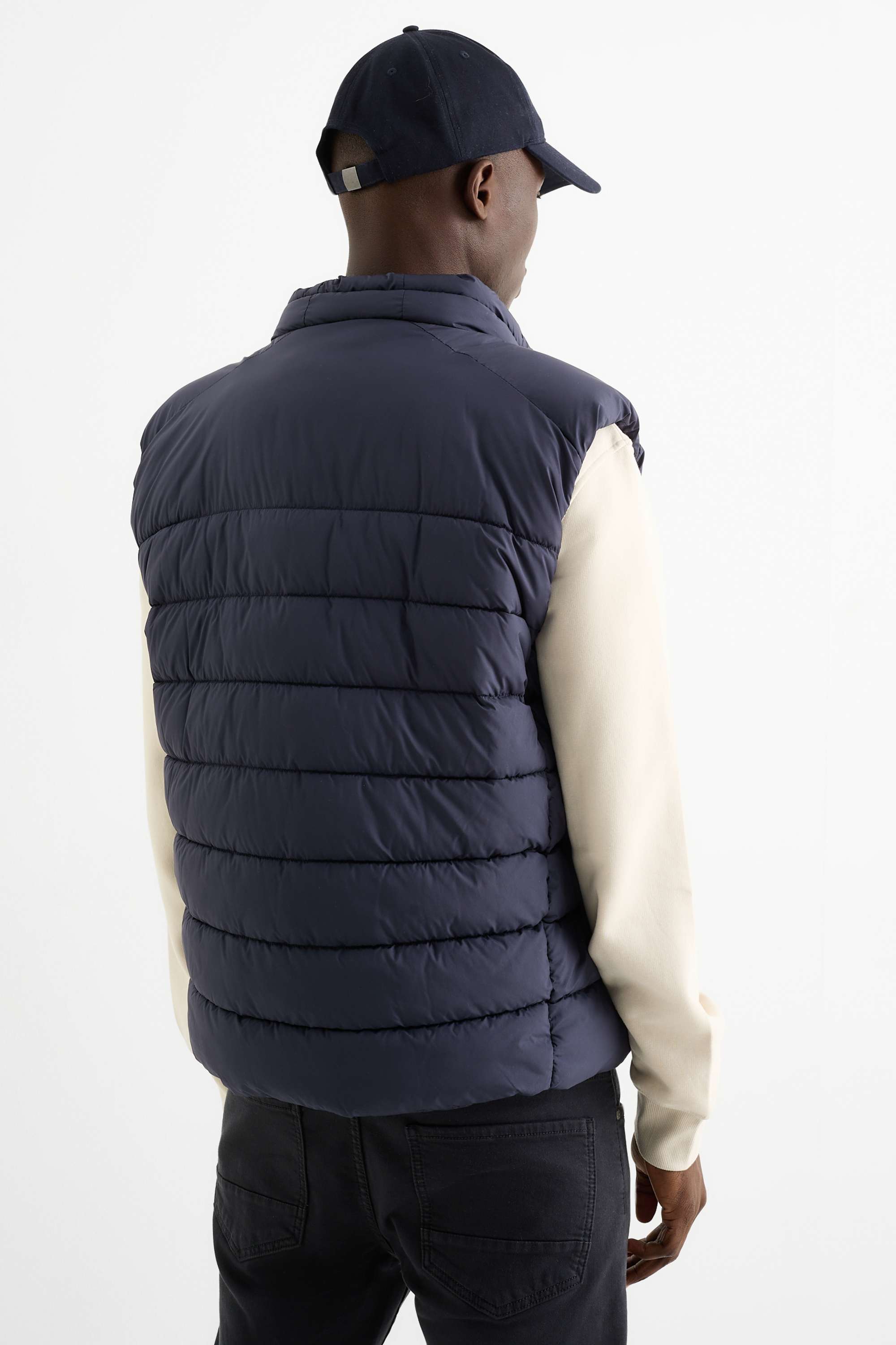 Quilted gilet dark blue