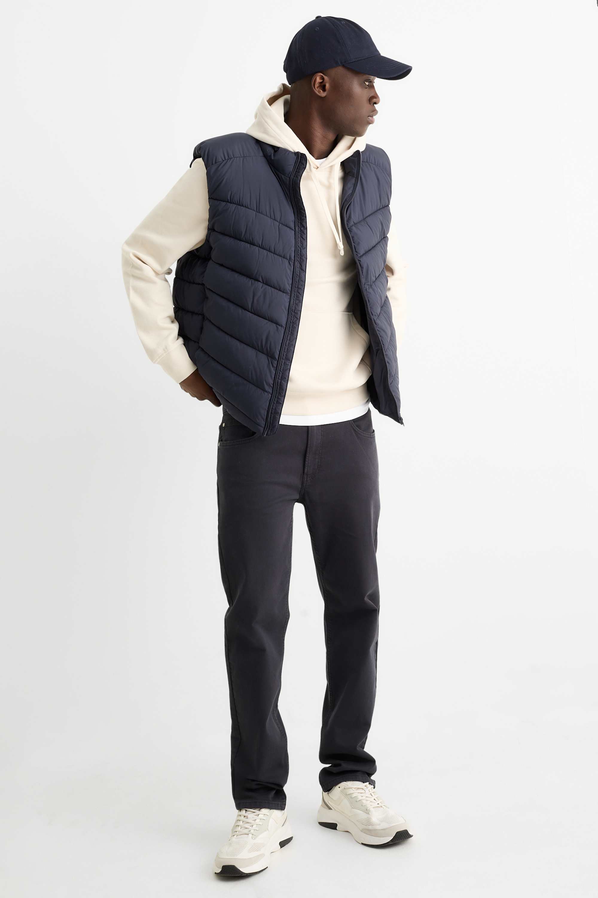 Quilted gilet dark blue
