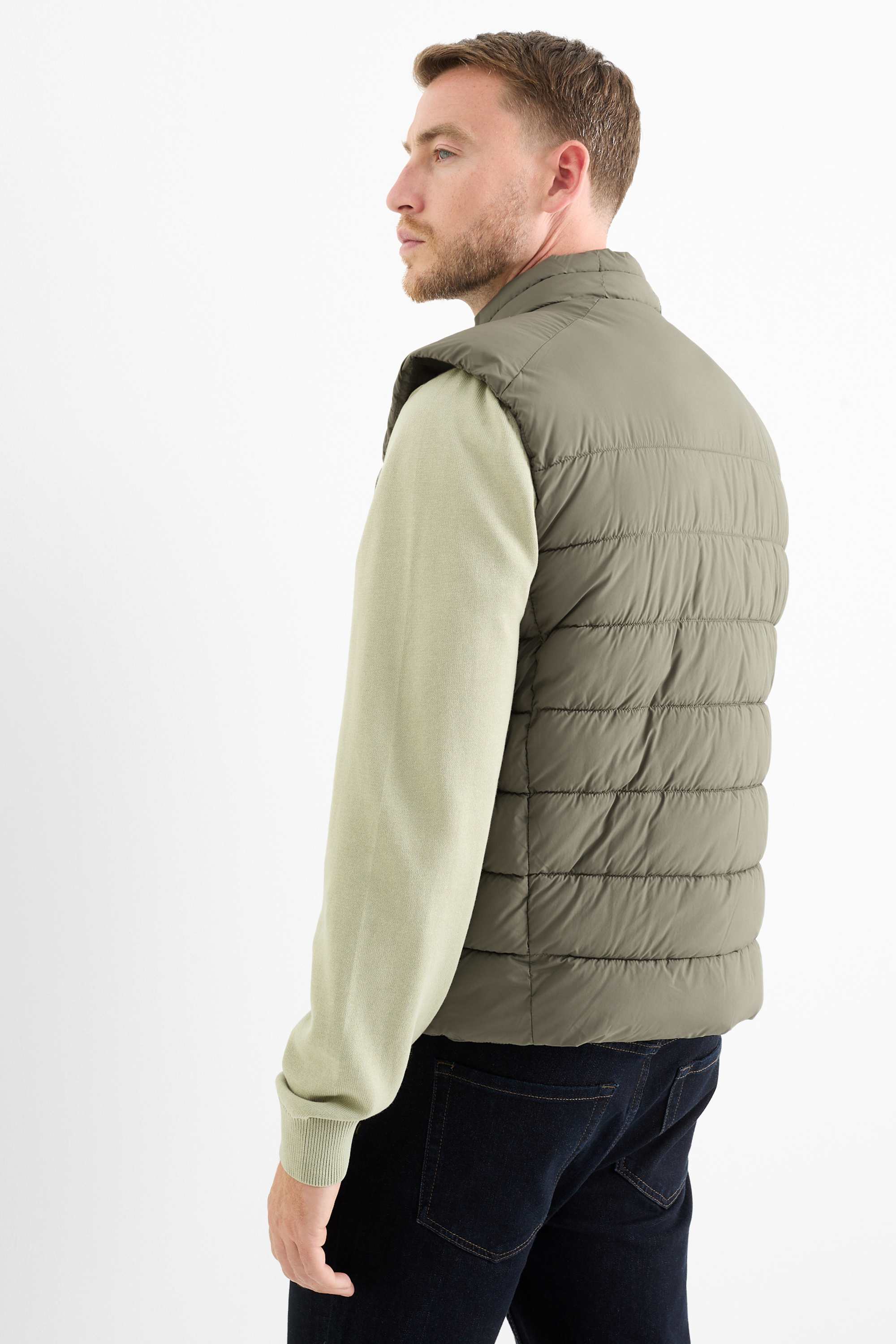 Quilted gilet green