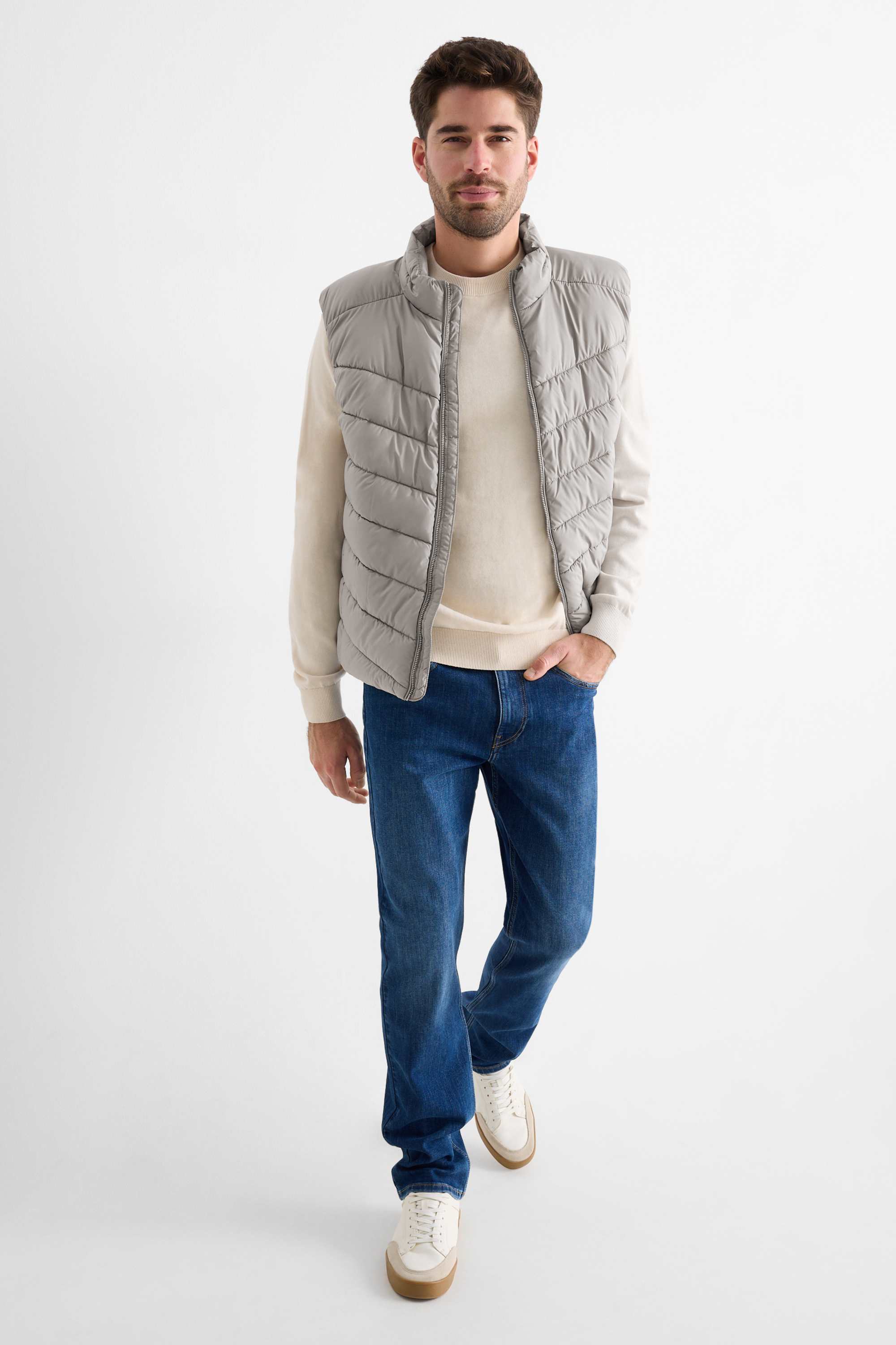 Quilted gilet gray