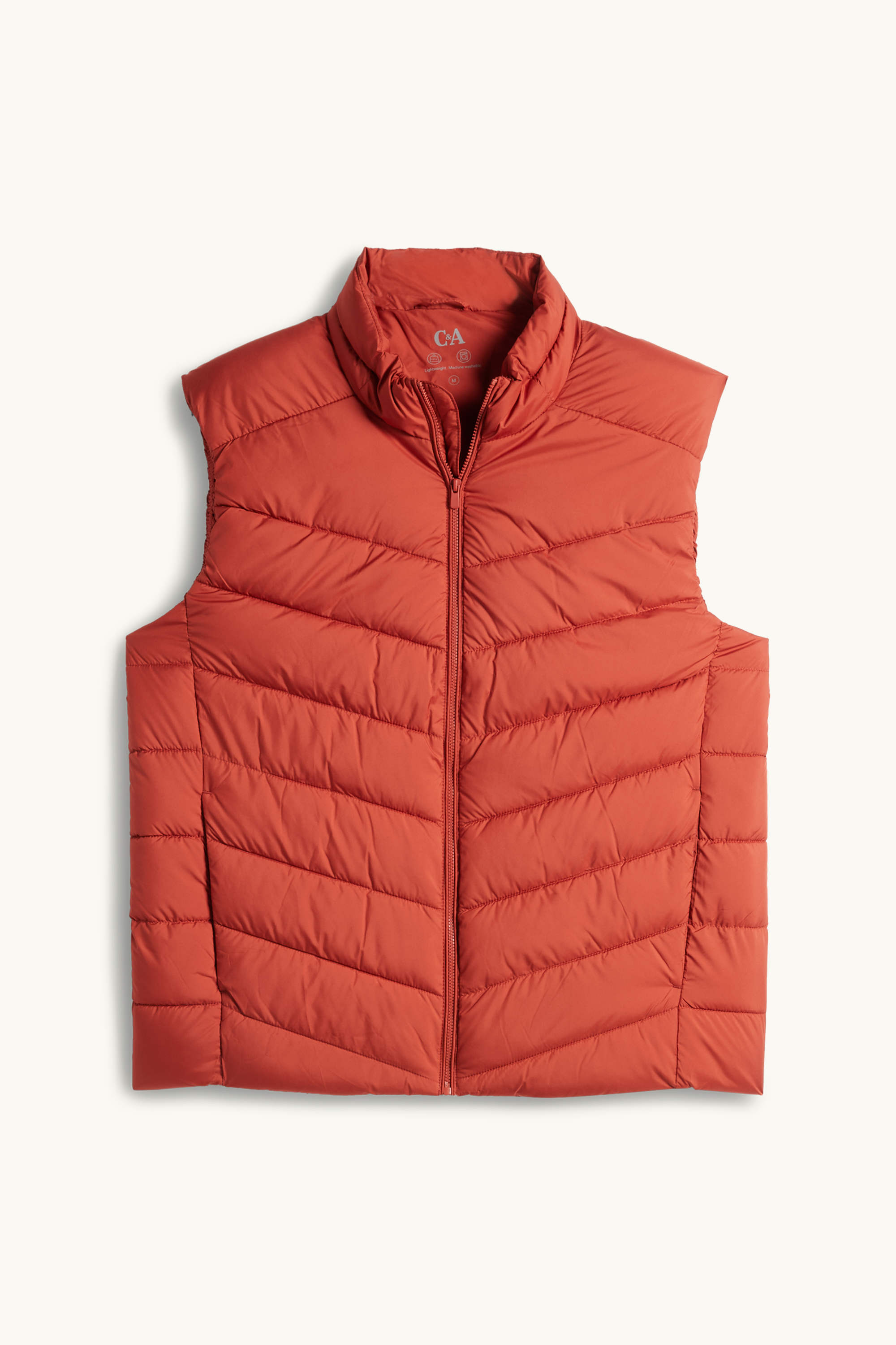 Quilted gilet orange