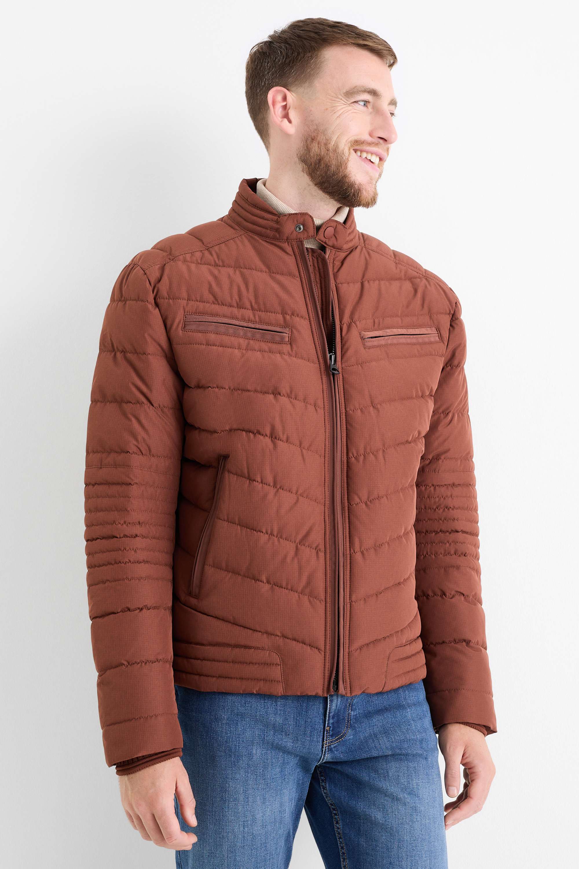 Quilted jacket brown