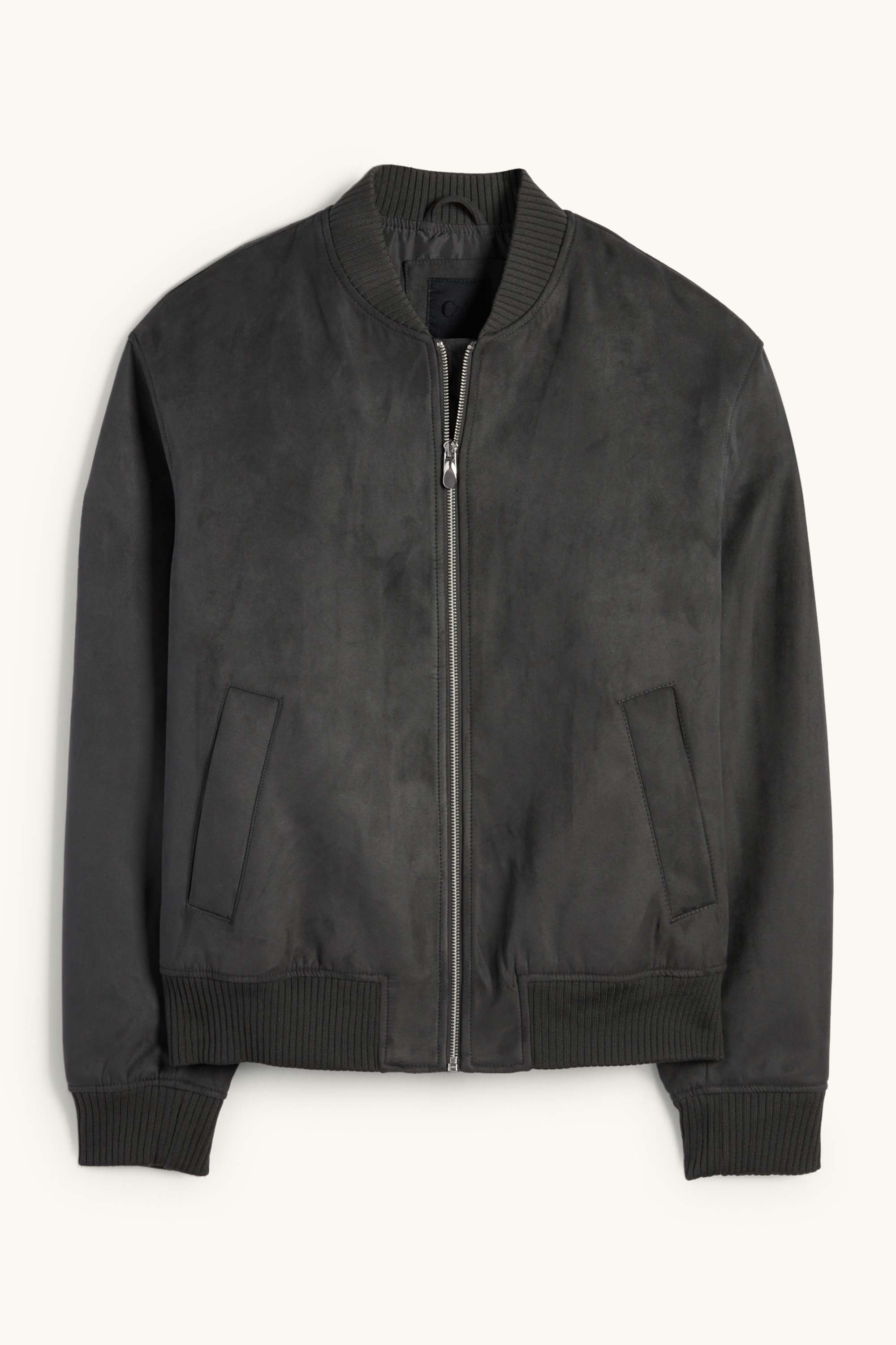 Bomber jacket - faux suede dark gray