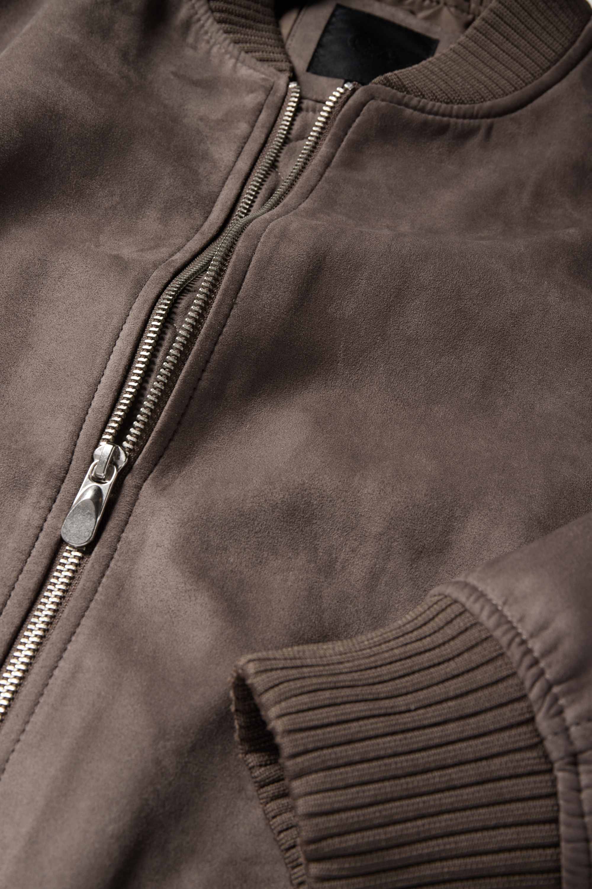 Bomber jacket - faux suede taupe