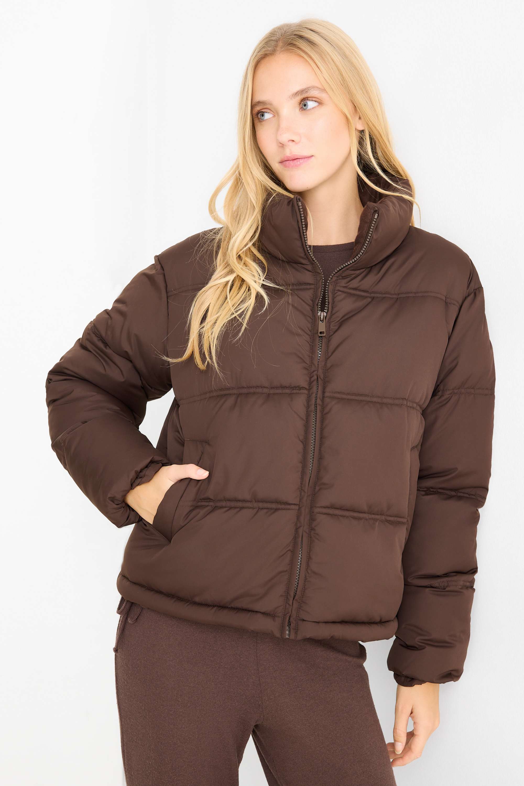 Quilted jacket dark brown