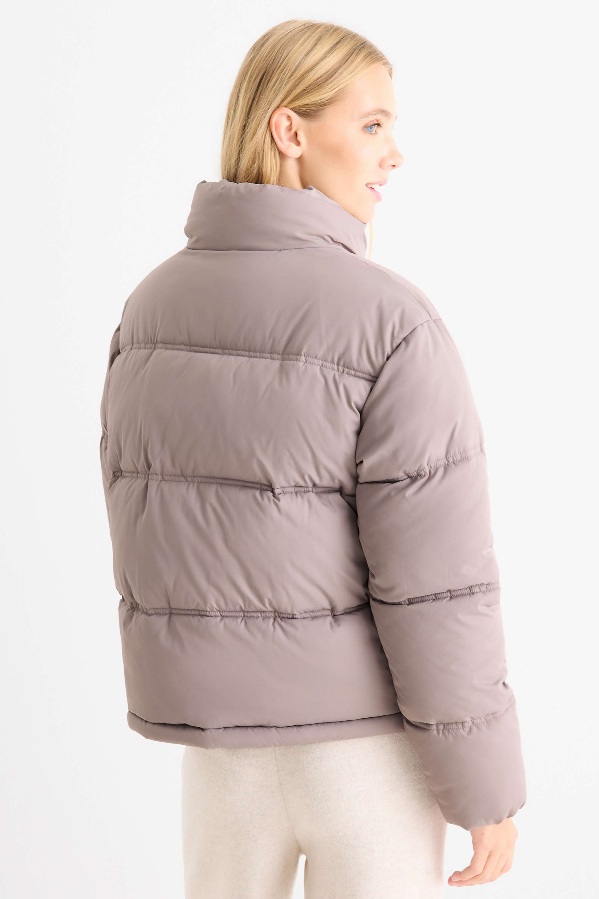 Quilted jacket taupe