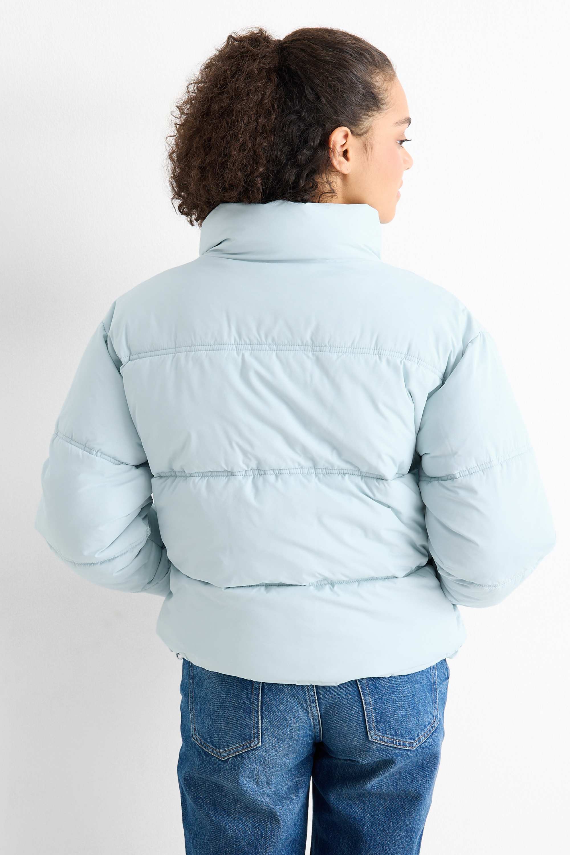 Quilted jacket light turquoise